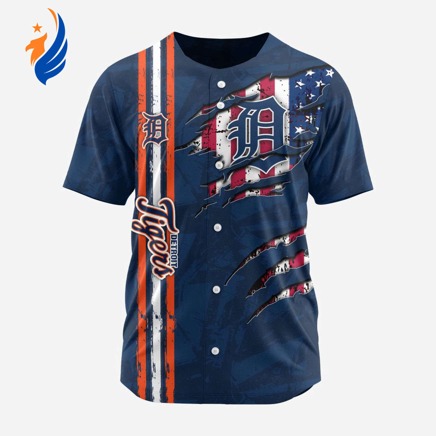 MLB Detroit Tigers Special Design Baseball Jersey Gift for Men Women - Bafud baseball jersey product view 1