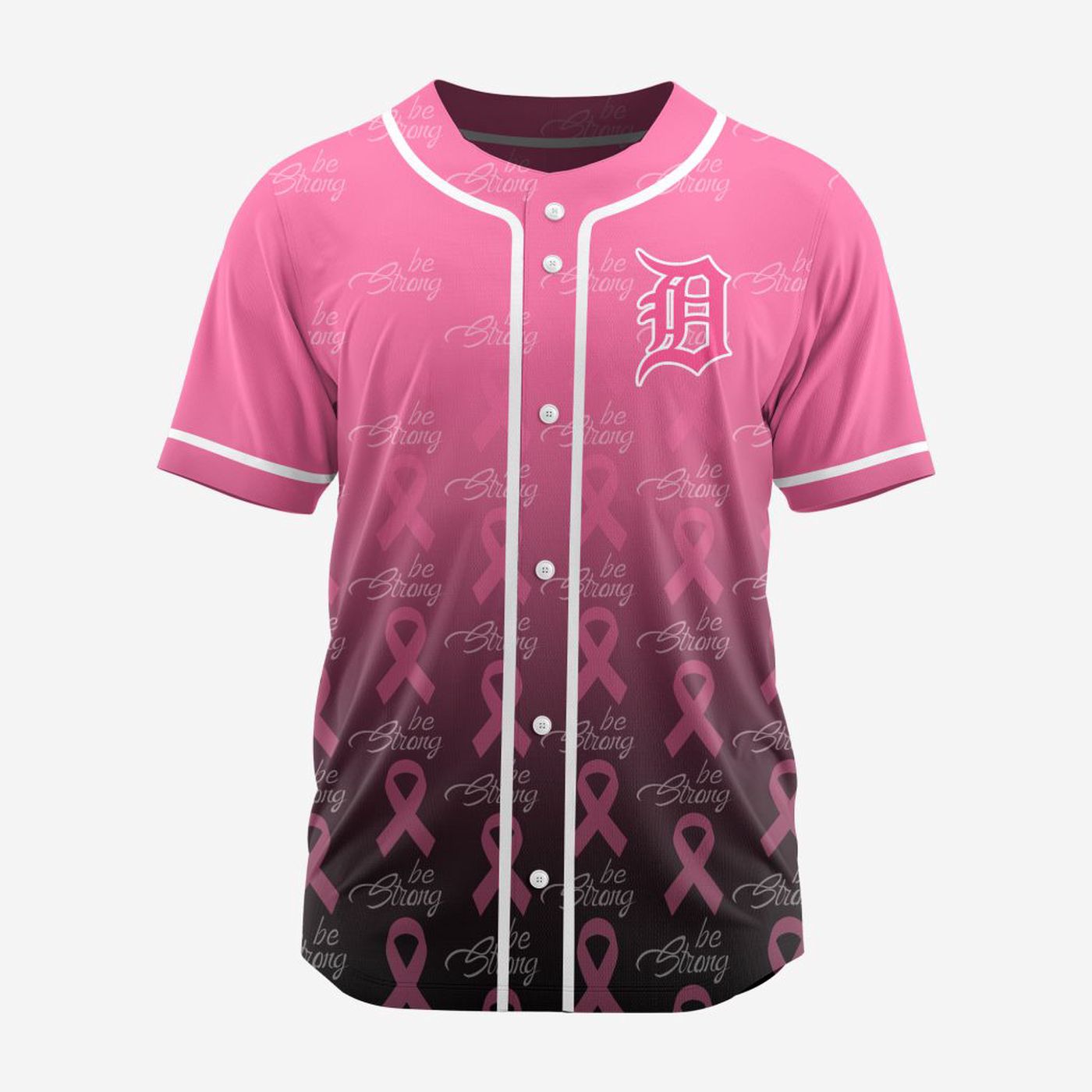 MLB Detroit Tigers Special Pink Design Fight Breast Cancer Baseball Jersey Gift for Men Women - Bafud baseball jersey product view 2