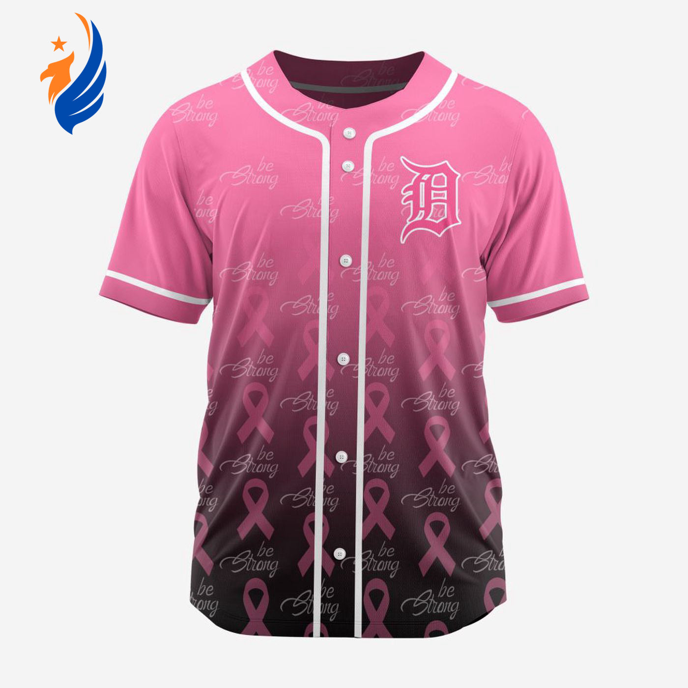 MLB Detroit Tigers Special Pink Design Fight Breast Cancer Baseball Jersey Gift for Men Women - Bafud baseball jersey product view 1