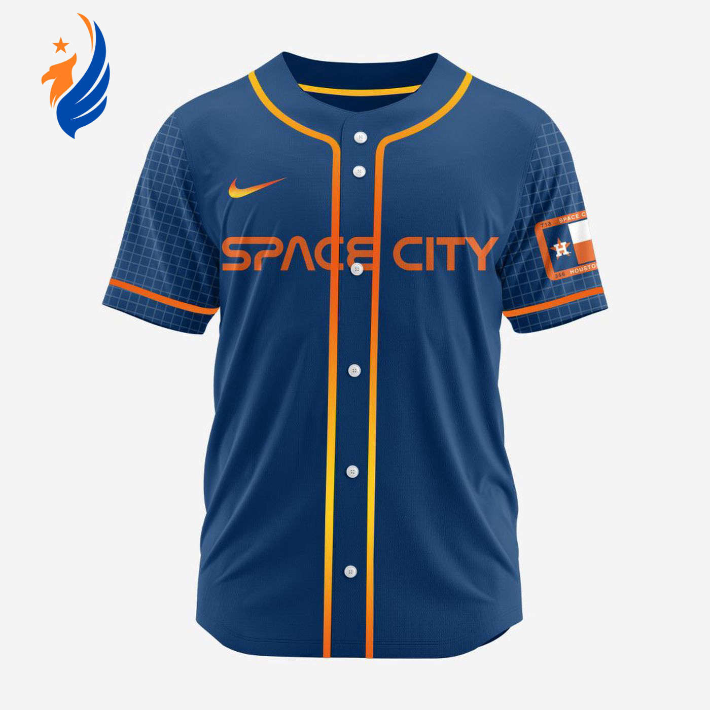 MLB Houston Astros Personalized 2024 City Connect Baseball Jersey Design - Bafud baseball jersey product view 1