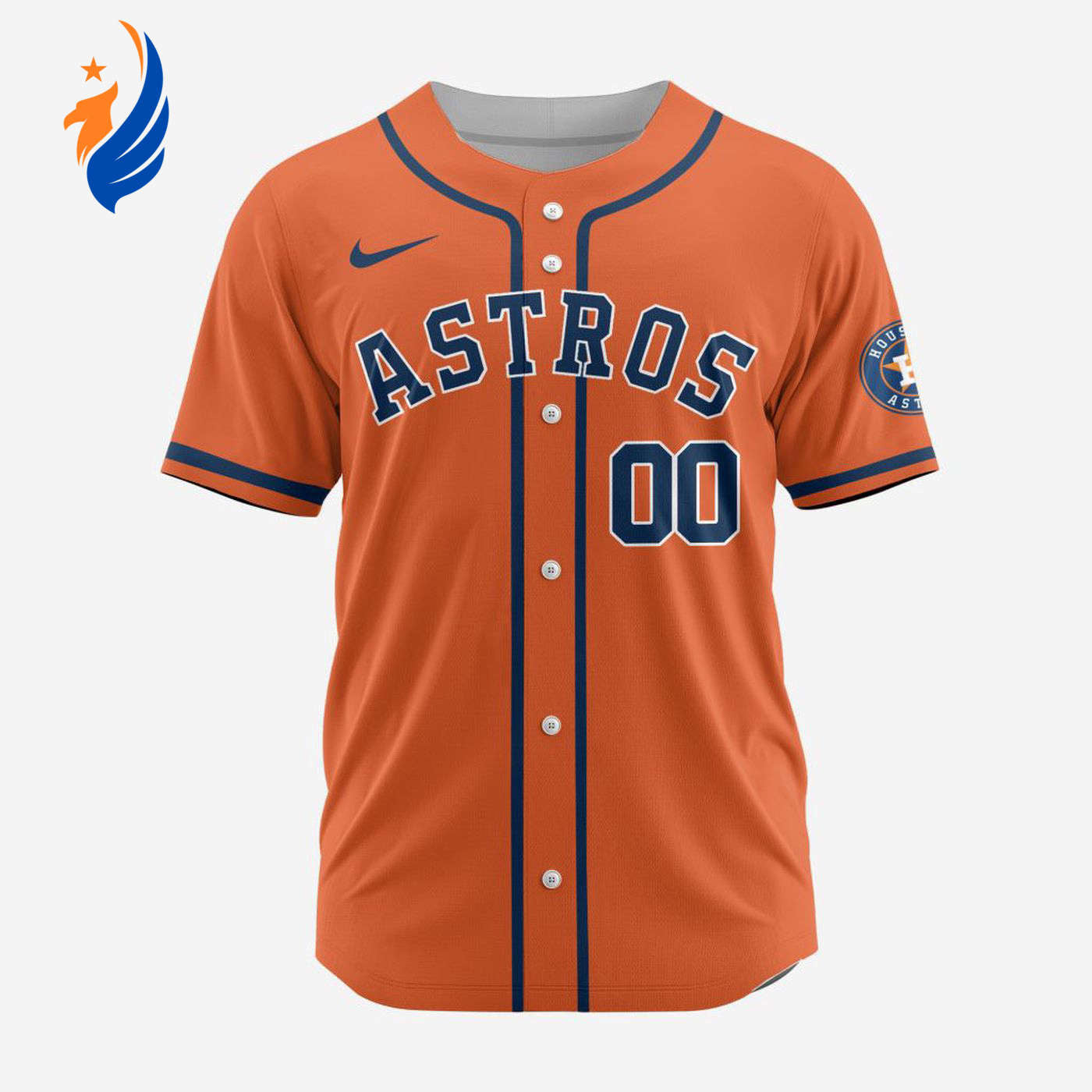 MLB Houston Astros Personalized Alternate Baseball Jersey - Bafud baseball jersey product view 1