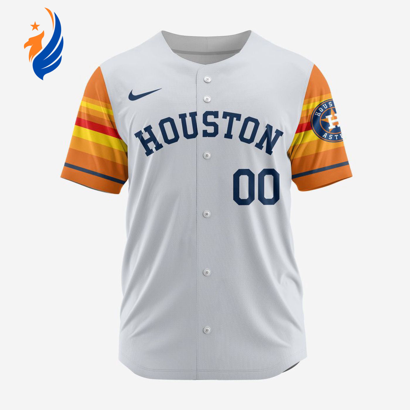MLB Houston Astros Personalized Alternate Design Concept Baseball Jersey 2402 - Bafud baseball jersey product view 1