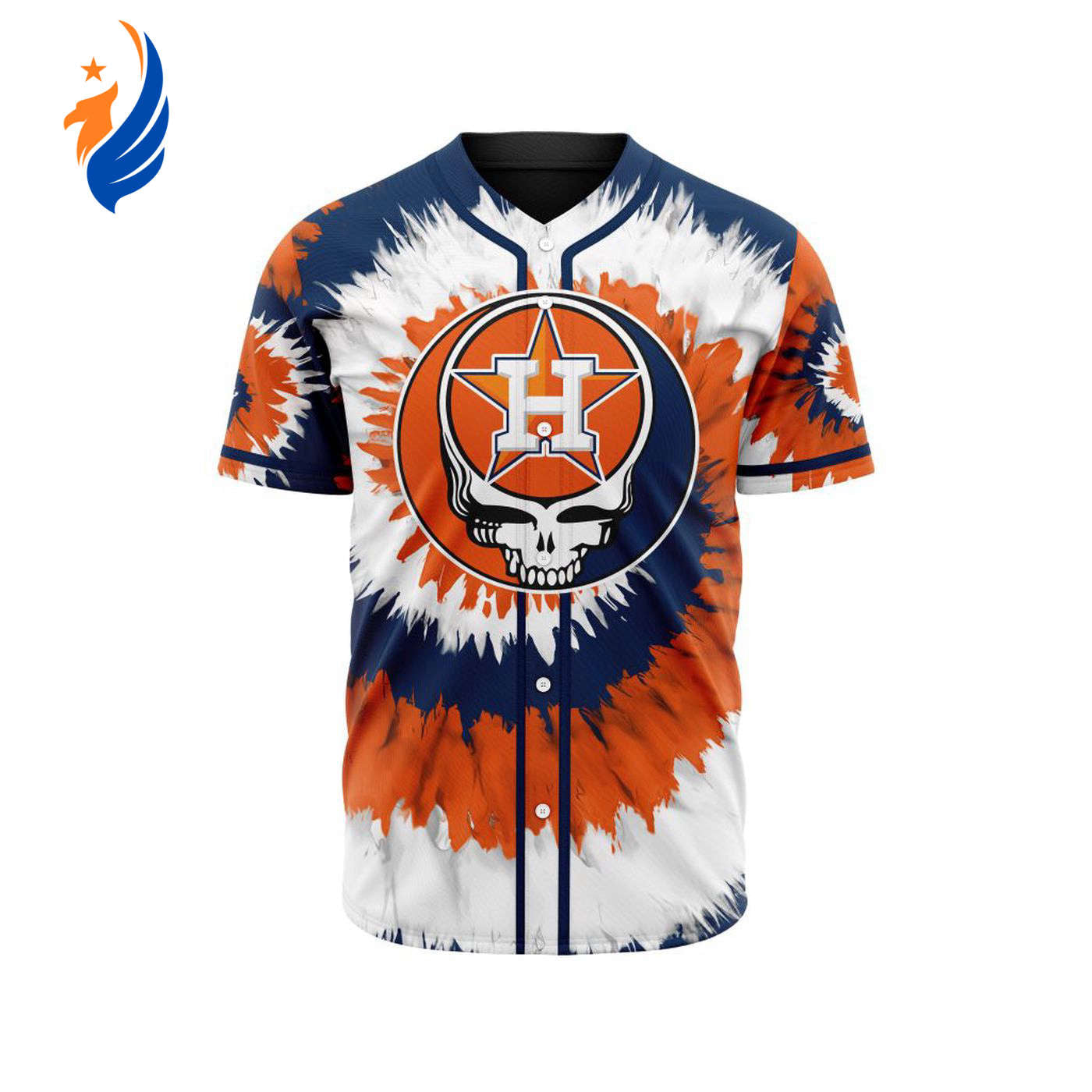 MLB Houston Astros Special Grateful Dead Design Baseball Jersey Gift for Men Women - Bafud baseball jersey product view 1