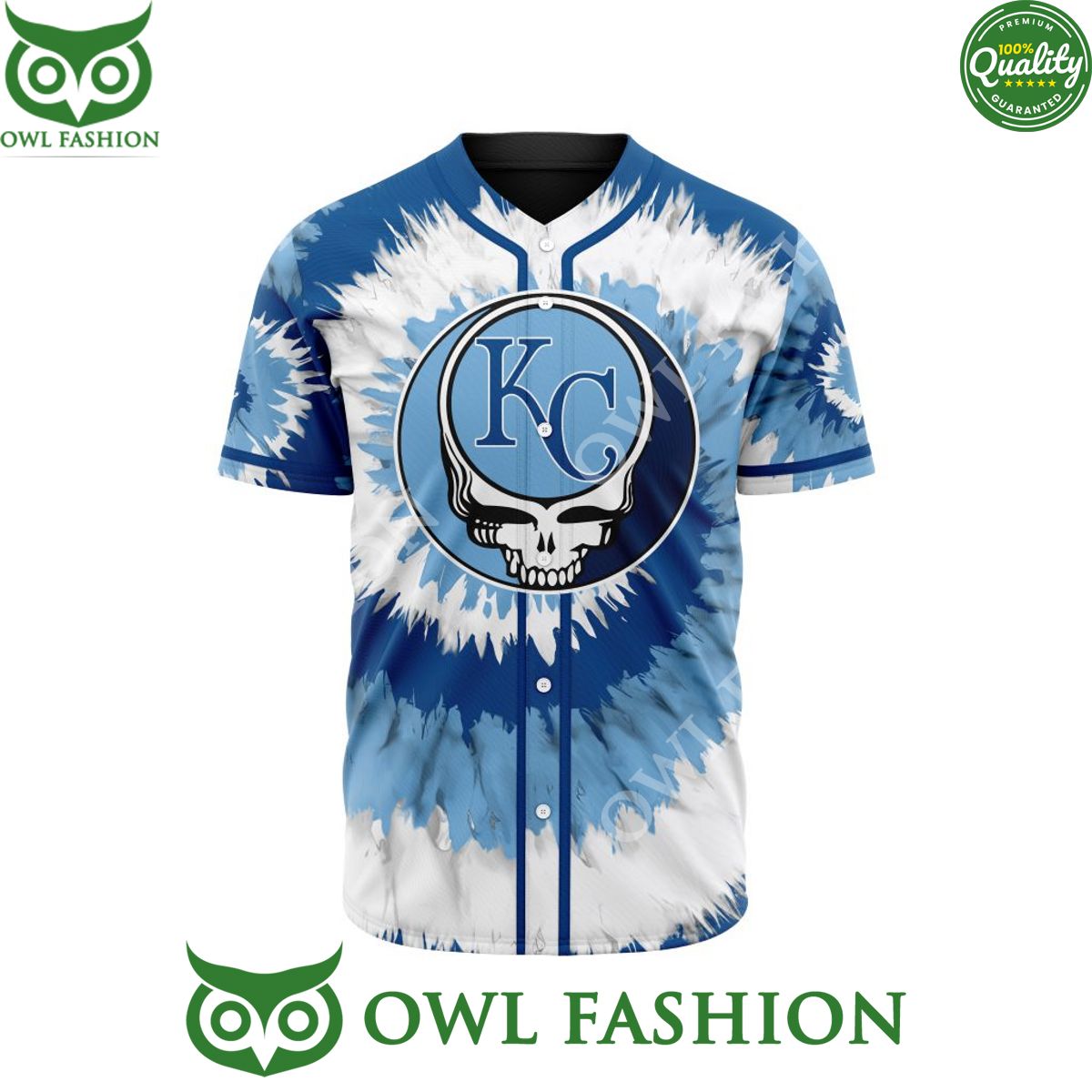 MLB Kansas City Royals Grateful Dead Limited Baseball Jersey shirt baseball jersey product view 1