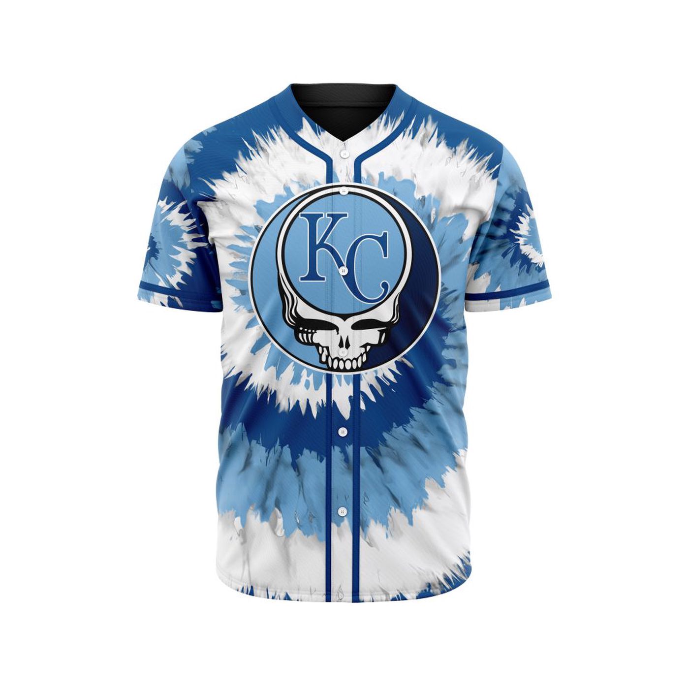 MLB Kansas City Royals Special Grateful Dead Design Baseball Jersey Gift for Men Women - Bafud baseball jersey product view 2