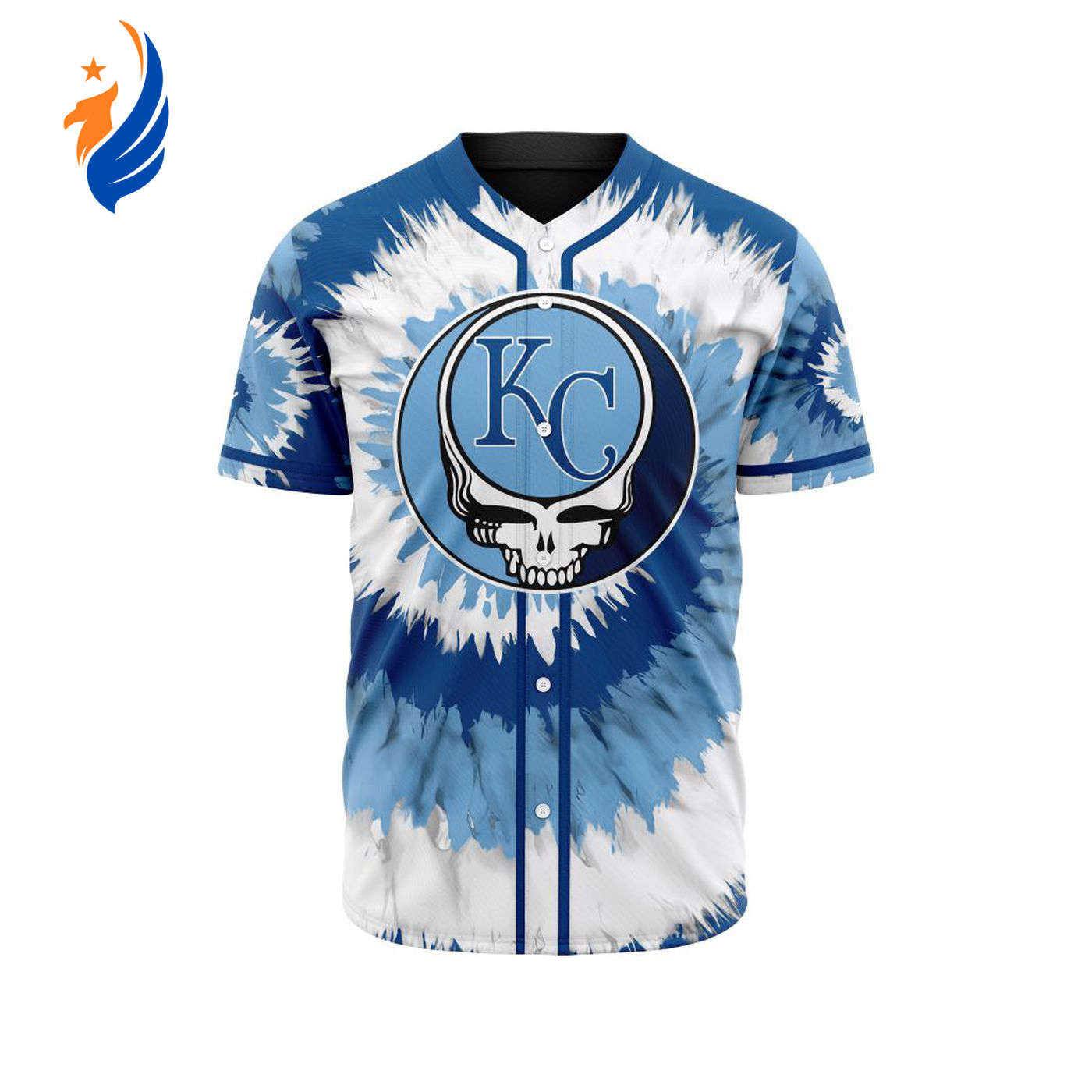 MLB Kansas City Royals Special Grateful Dead Design Baseball Jersey Gift for Men Women - Bafud baseball jersey product view 1