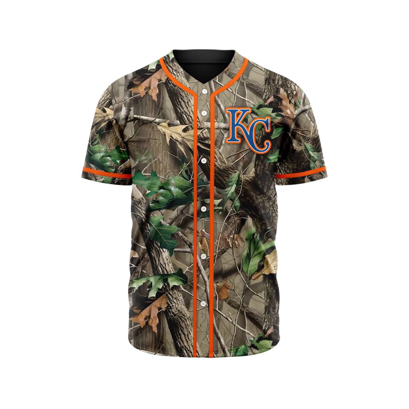 MLB Kansas City Royals Special Realtree Camo Hunting Baseball Jersey Gift for Men Women - Bafud baseball jersey product view 2