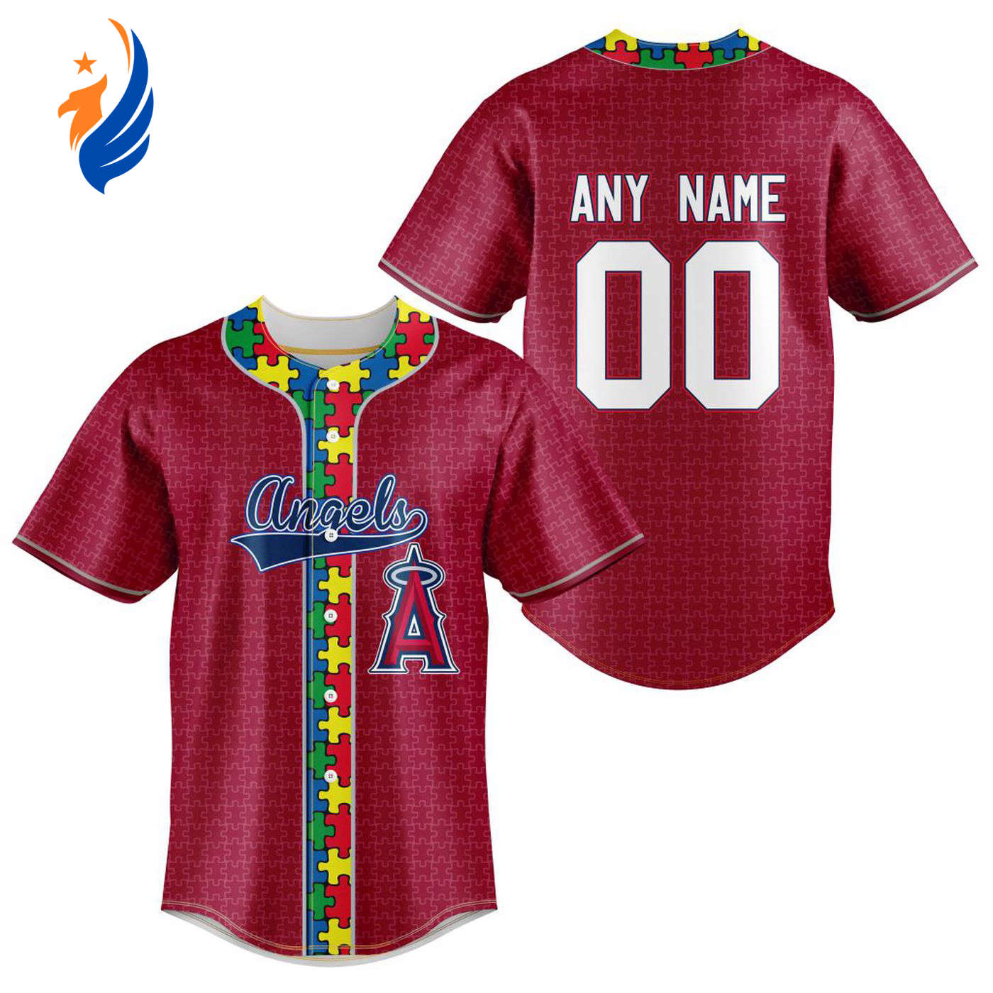 MLB Los Angeles Angels Of Anaheim Specialized Baseball Jersey Fearless Aganst Autism Gift for Men Women - Bafud baseball jersey product view 1
