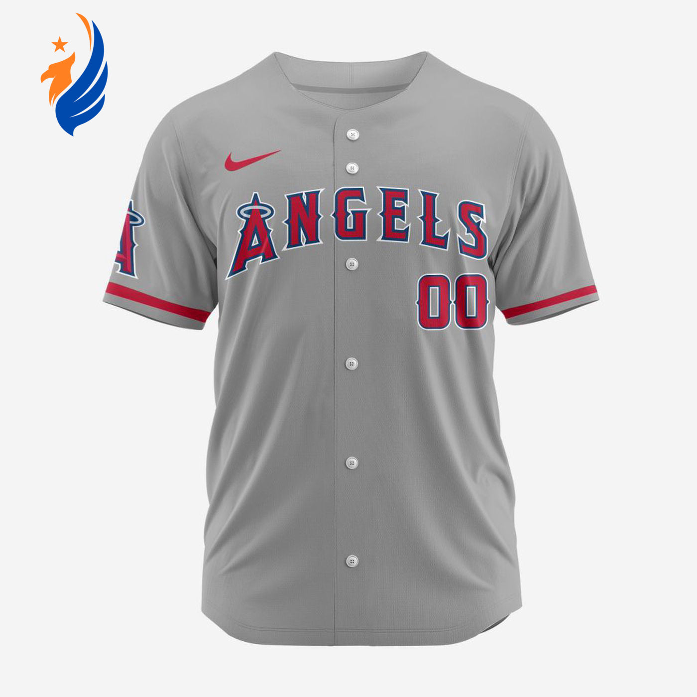 MLB Los Angeles Angels Personalized 2024 Road Baseball Jersey - Bafud baseball jersey product view 1