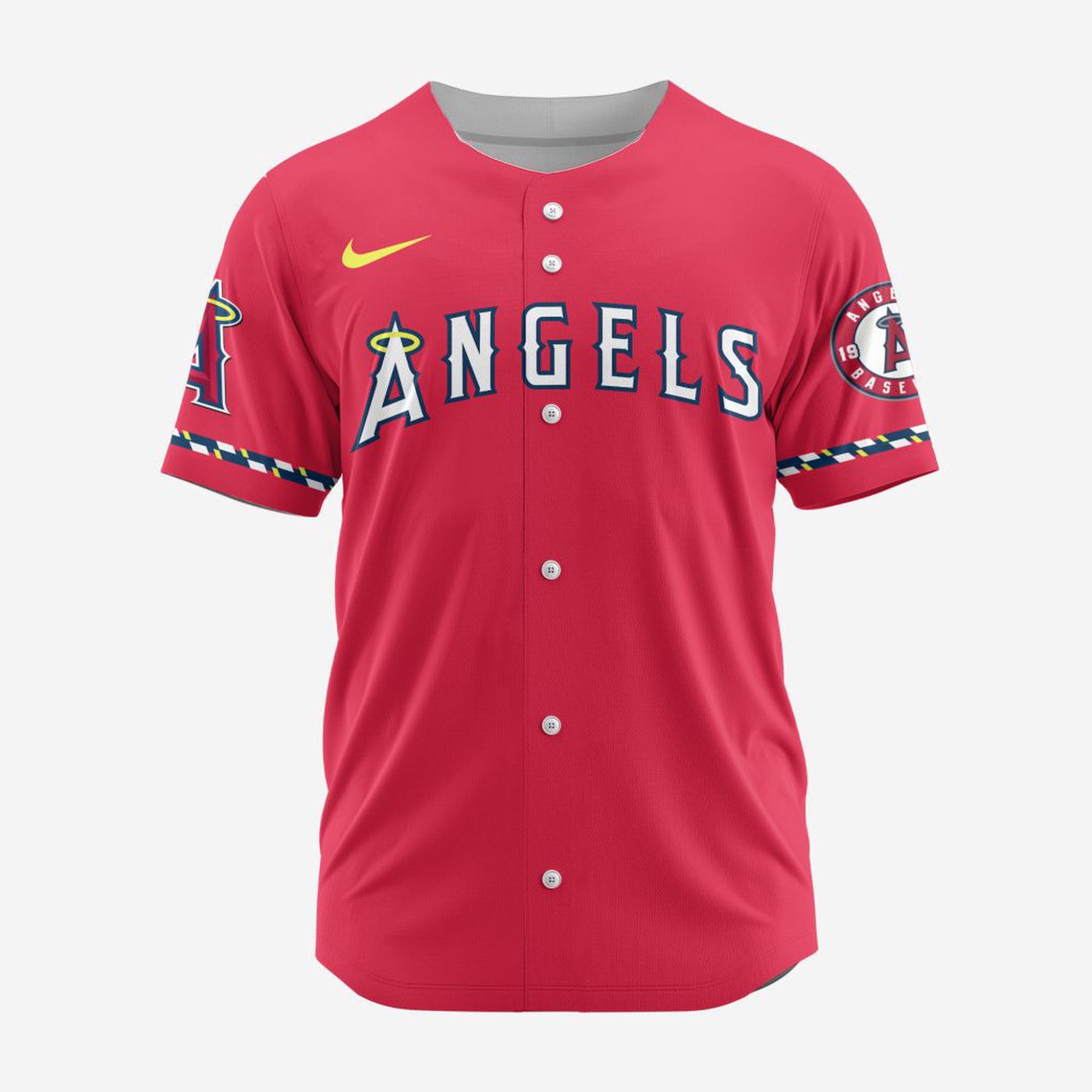 MLB Los Angeles Angels Personalized Alternate Design Concept Baseball Jersey 2402 - Bafud baseball jersey product view 2