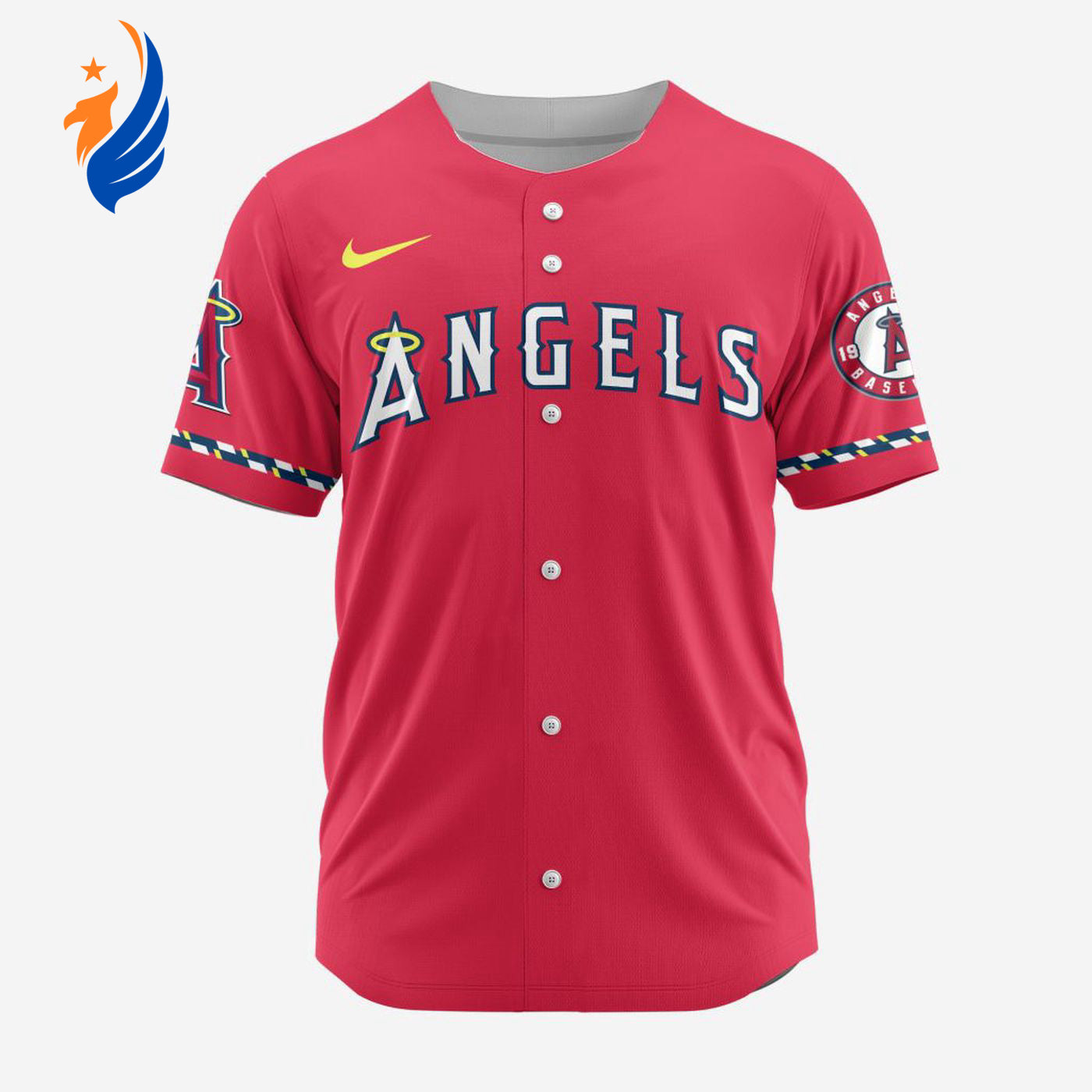 MLB Los Angeles Angels Personalized Alternate Design Concept Baseball Jersey 2402 - Bafud baseball jersey product view 1