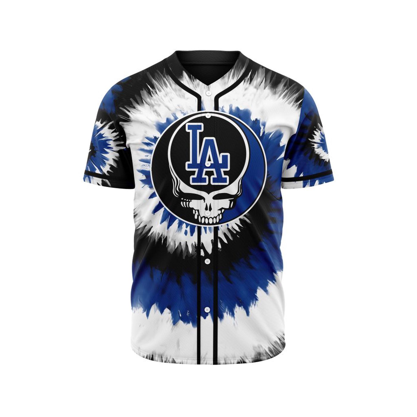 MLB Los Angeles Dodgers Special Grateful Dead Design Baseball Jersey Gift for Men Women - Bafud baseball jersey product view 2