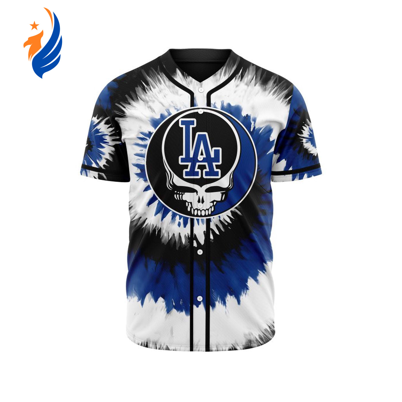 MLB Los Angeles Dodgers Special Grateful Dead Design Baseball Jersey Gift for Men Women - Bafud baseball jersey product view 1