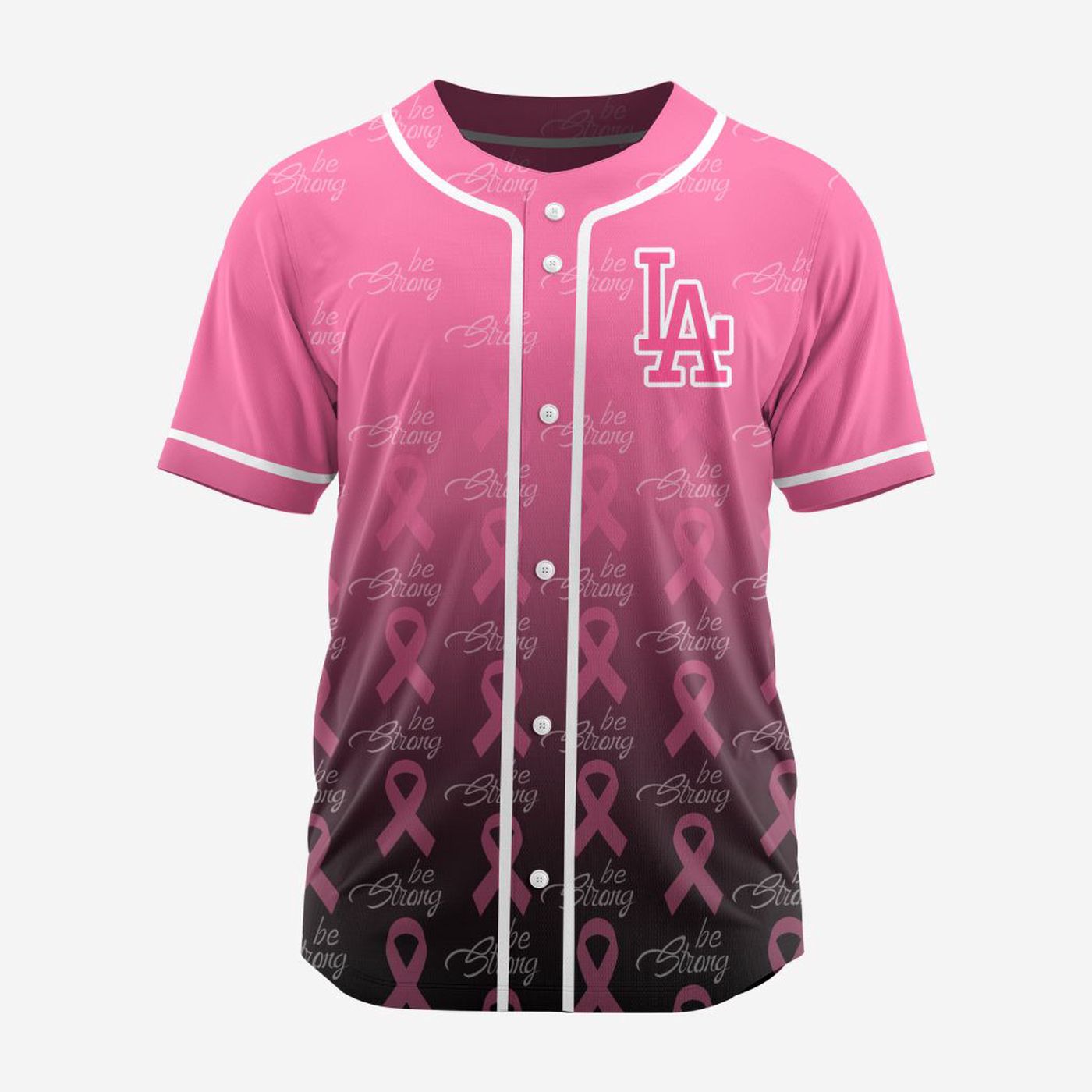 MLB Los Angeles Dodgers Special Pink Design Fight Breast Cancer Baseball Jersey Gift for Men Women - Bafud baseball jersey product view 2