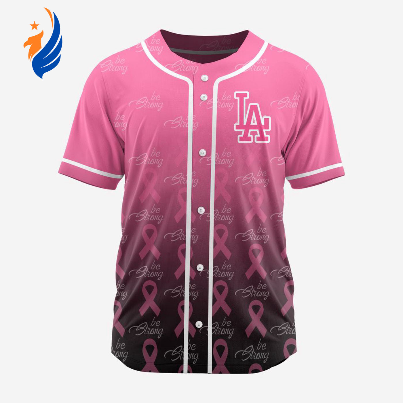MLB Los Angeles Dodgers Special Pink Design Fight Breast Cancer Baseball Jersey Gift for Men Women - Bafud baseball jersey product view 1