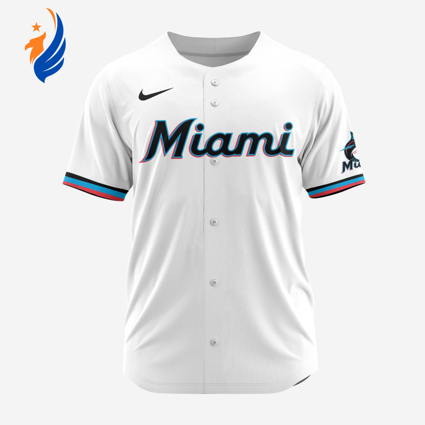 MLB Miami Marlins Personalized 2024 Home Baseball Jersey - Bafud baseball jersey product view 1