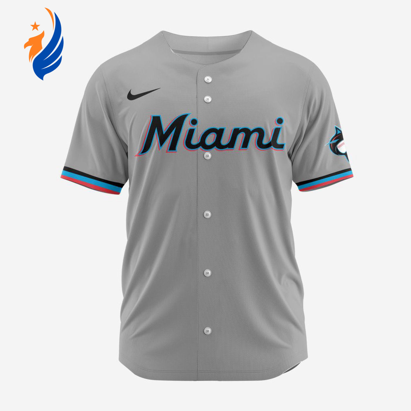 MLB Miami Marlins Personalized 2024 Road Baseball Jersey - Bafud baseball jersey product view 1