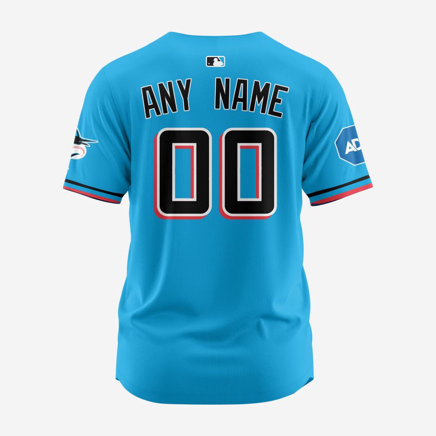 MLB Miami Marlins Personalized Alternate 02 Baseball Jersey - Bafud baseball jersey product view 2