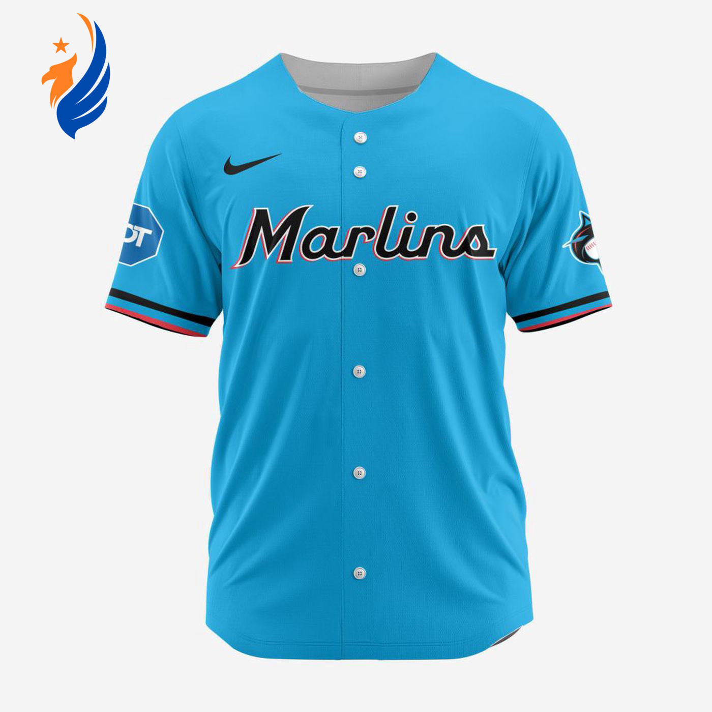 MLB Miami Marlins Personalized Alternate 02 Baseball Jersey - Bafud baseball jersey product view 1