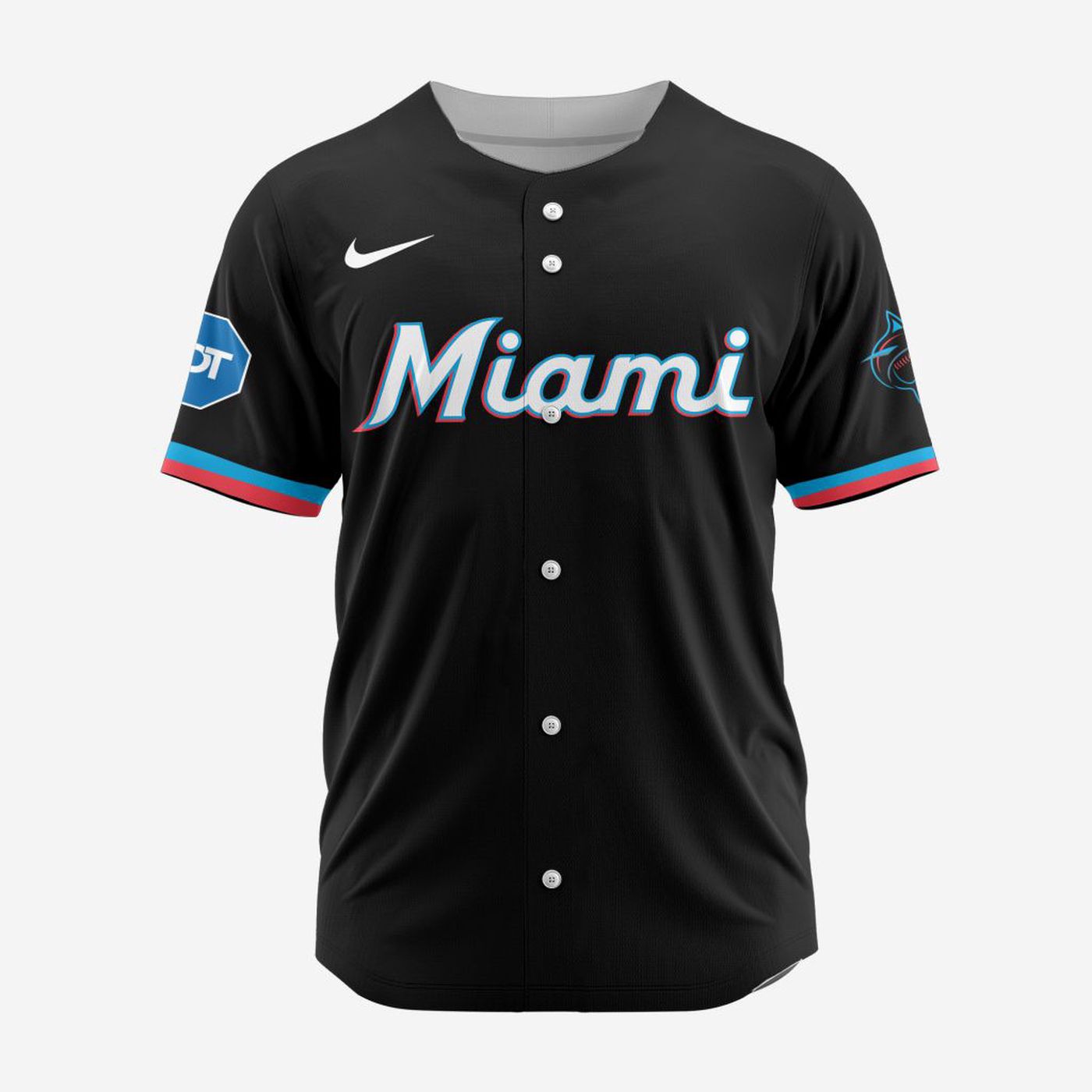 MLB Miami Marlins Personalized Alternate Baseball Jersey - Bafud baseball jersey product view 2
