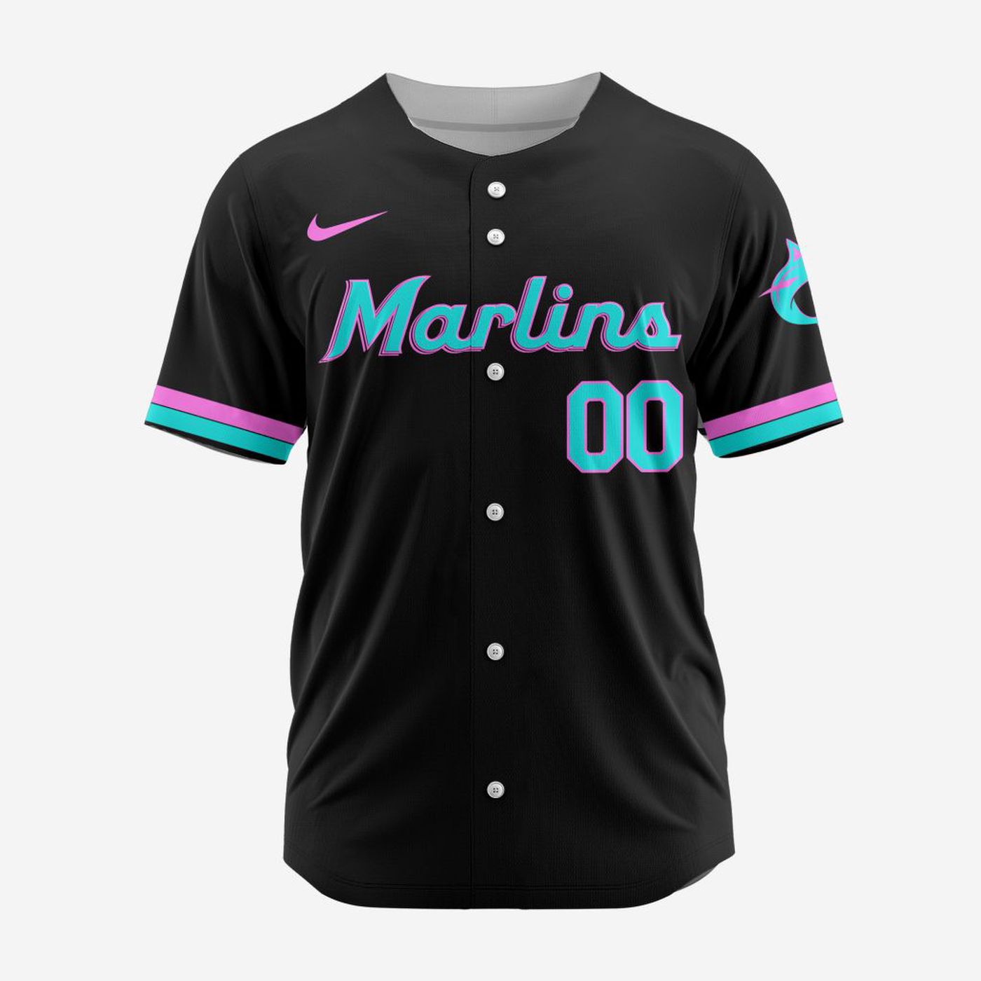 MLB Miami Marlins Personalized Alternate Design Concept Baseball Jersey 2402 - Bafud baseball jersey product view 3