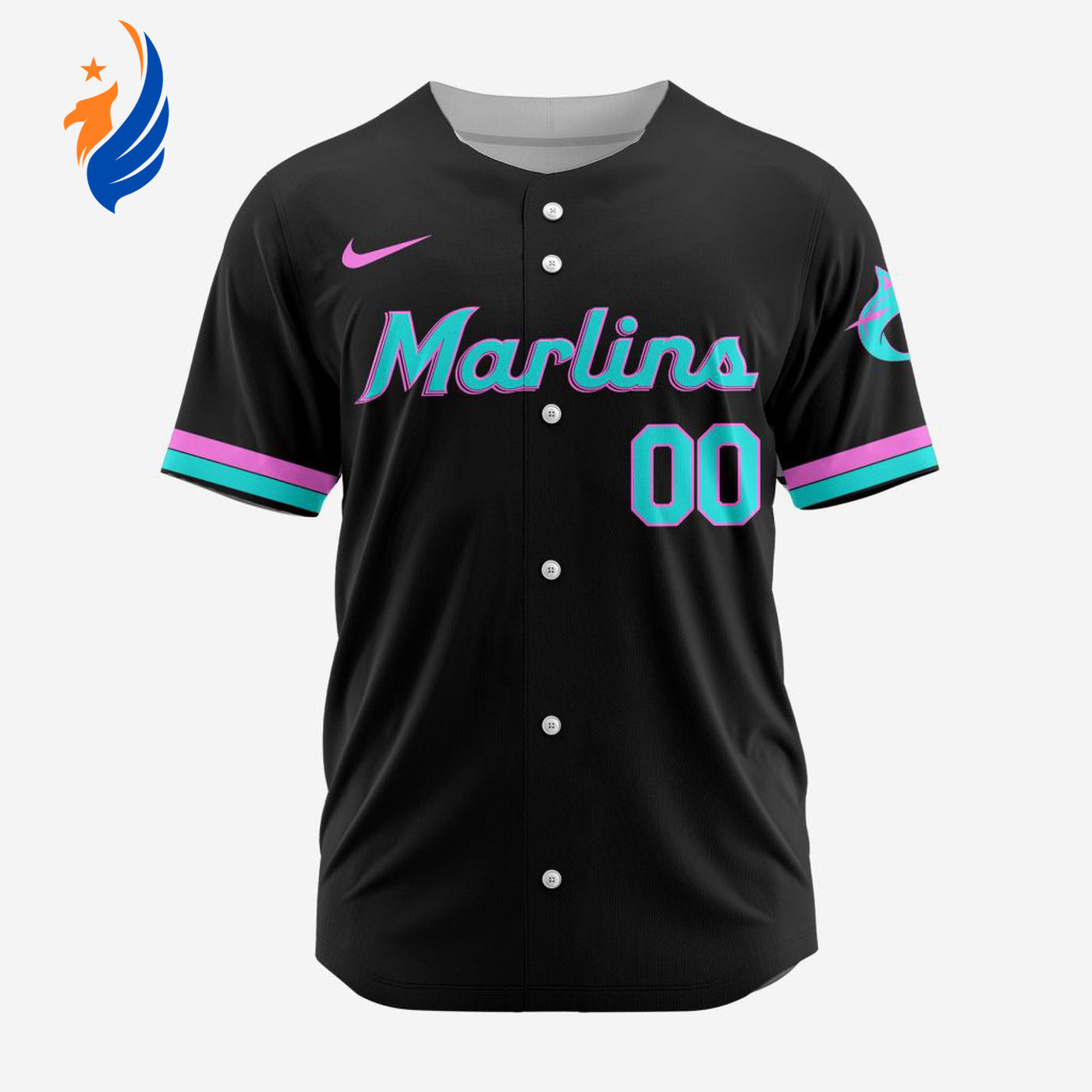 MLB Miami Marlins Personalized Alternate Design Concept Baseball Jersey 2402 - Bafud baseball jersey product view 1
