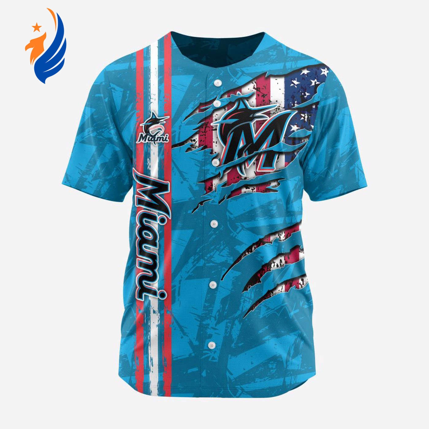 MLB Miami Marlins Special Design Baseball Jersey Gift for Men Women - Bafud baseball jersey product view 1