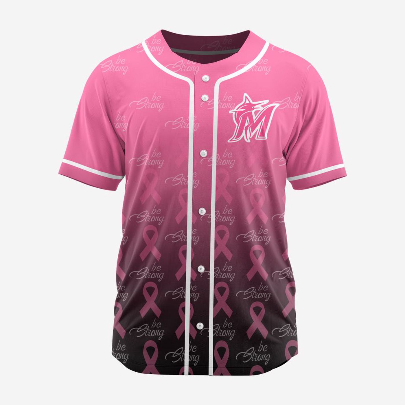 MLB Miami Marlins Special Pink Design Fight Breast Cancer Baseball Jersey Gift for Men Women - Bafud baseball jersey product view 3