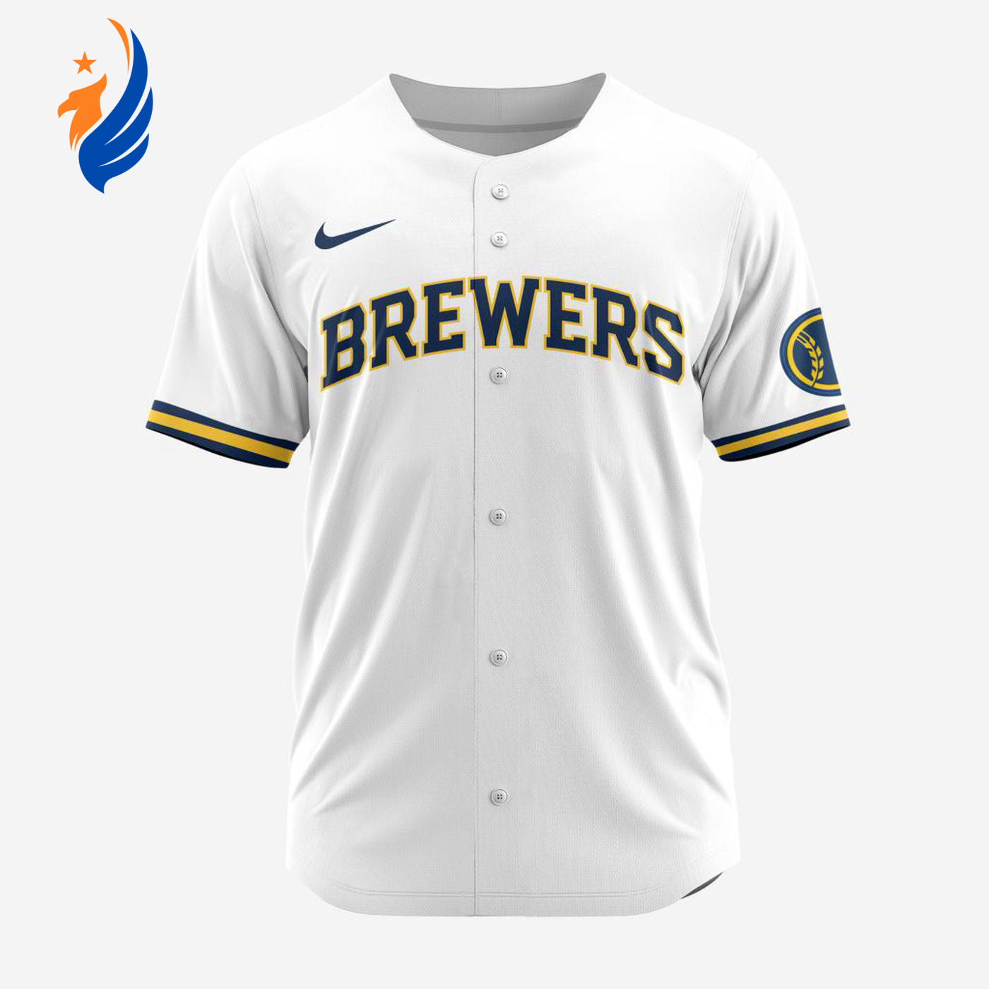 MLB Milwaukee Brewers Personalized 2024 Home Baseball Jersey - Bafud baseball jersey product view 1