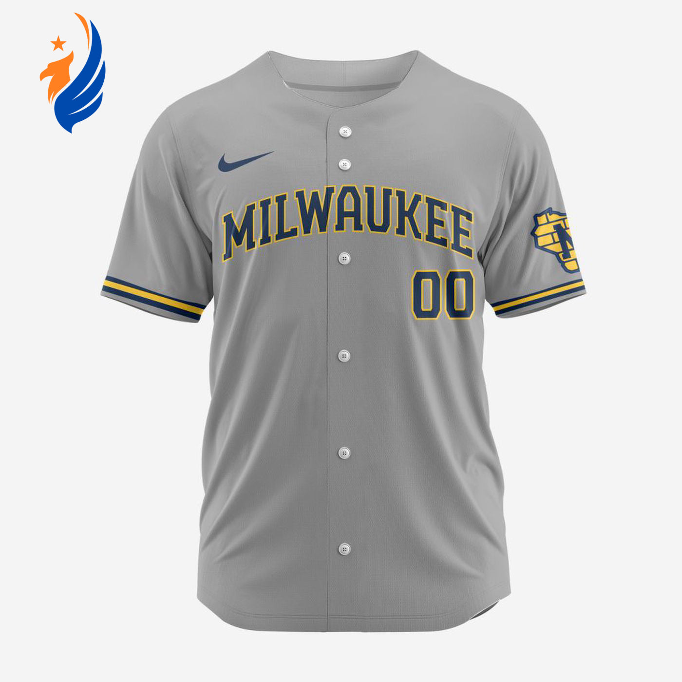MLB Milwaukee Brewers Personalized 2024 Road Baseball Jersey - Bafud baseball jersey product view 1