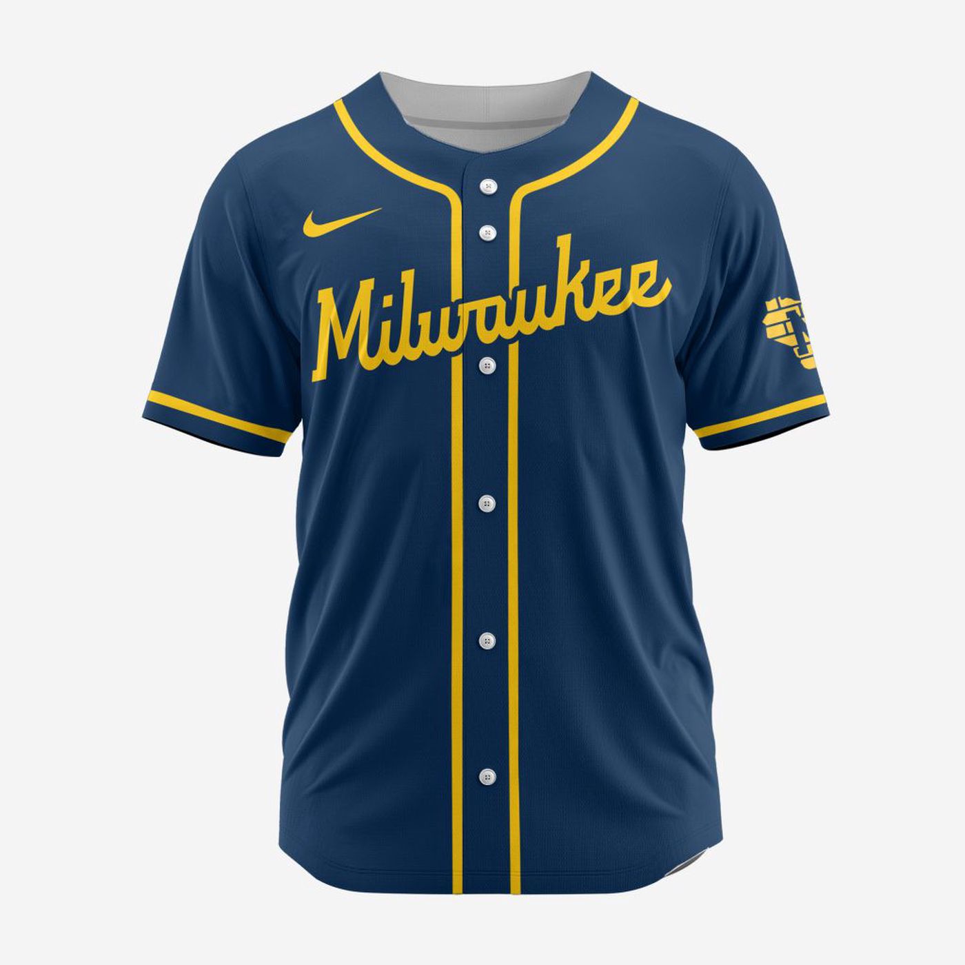 MLB Milwaukee Brewers Personalized Alternate 02 Baseball Jersey - Bafud baseball jersey product view 2
