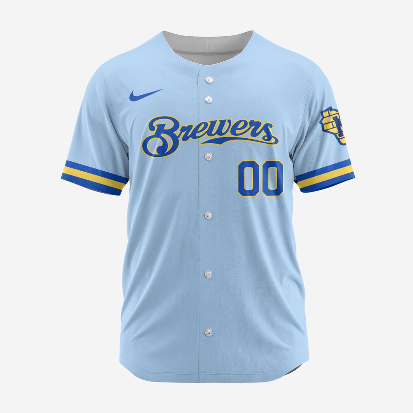 MLB Milwaukee Brewers Personalized Alternate Design Concept Baseball Jersey 2402 - Bafud baseball jersey product view 3