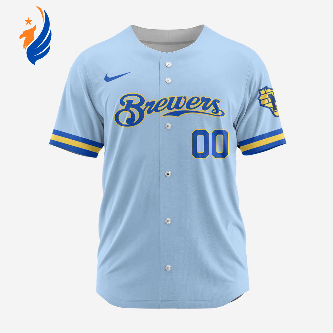 MLB Milwaukee Brewers Personalized Alternate Design Concept Baseball Jersey 2402 - Bafud baseball jersey product view 1