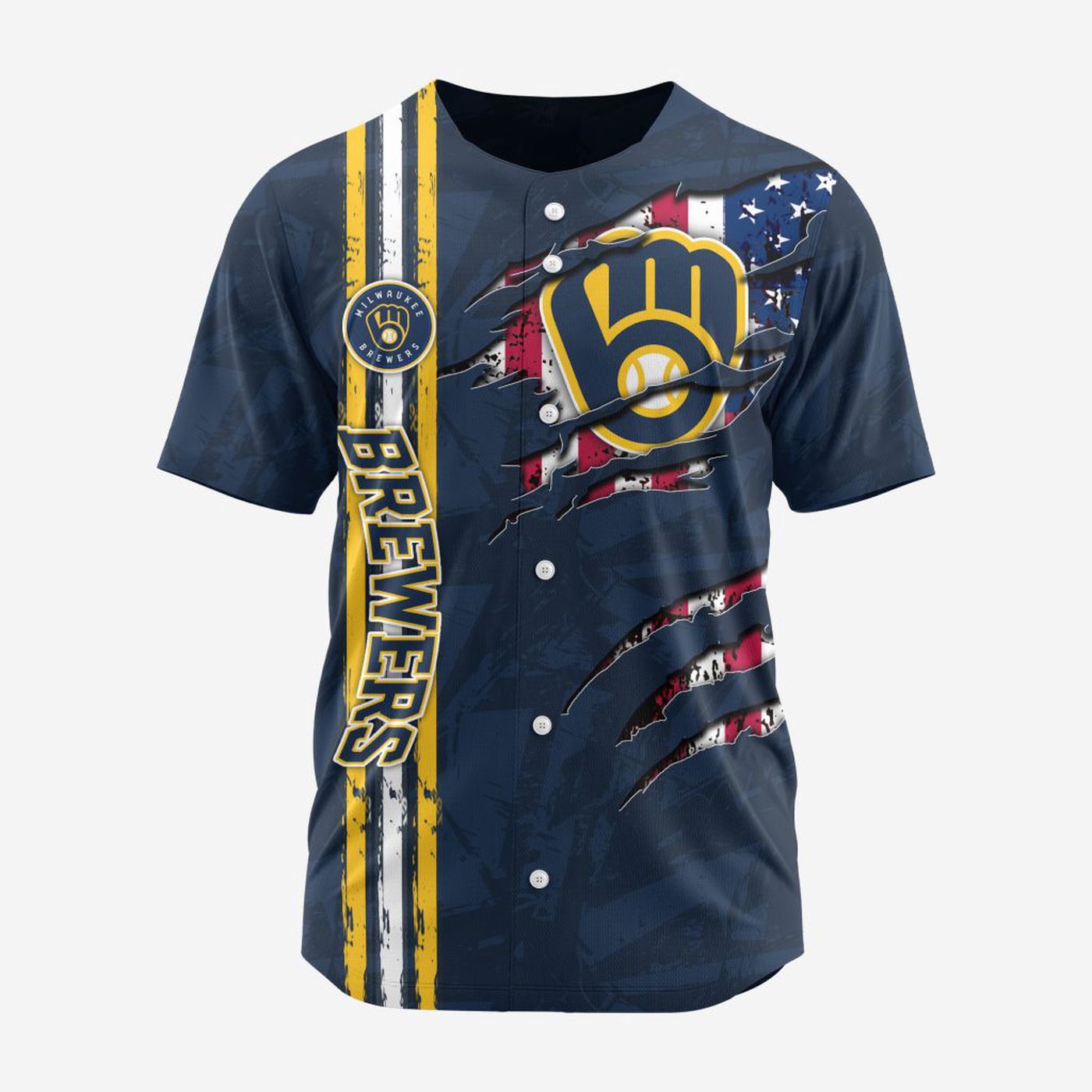 MLB Milwaukee Brewers Special Design Baseball Jersey Gift for Men Women - Bafud baseball jersey product view 2