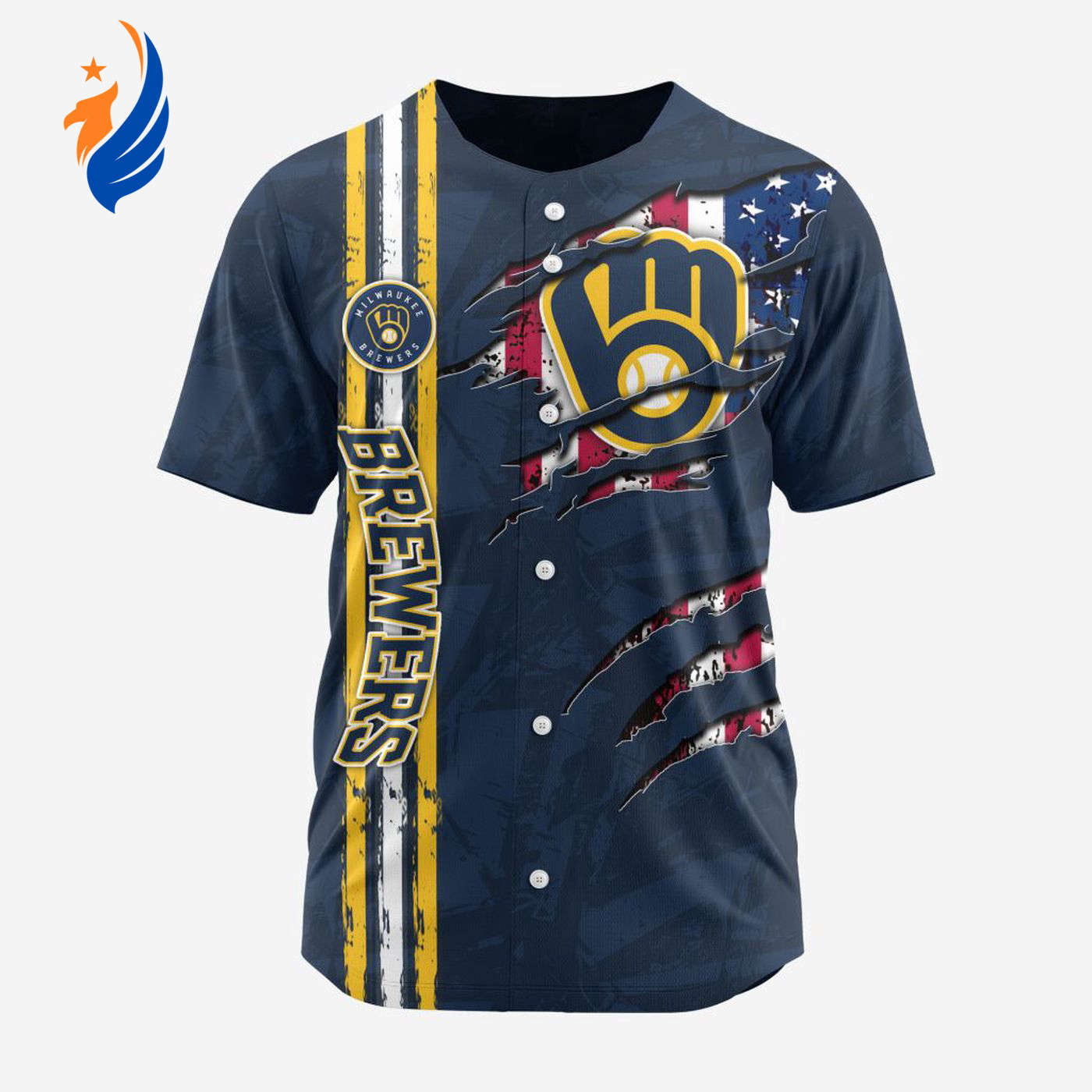 MLB Milwaukee Brewers Special Design Baseball Jersey Gift for Men Women - Bafud baseball jersey product view 1