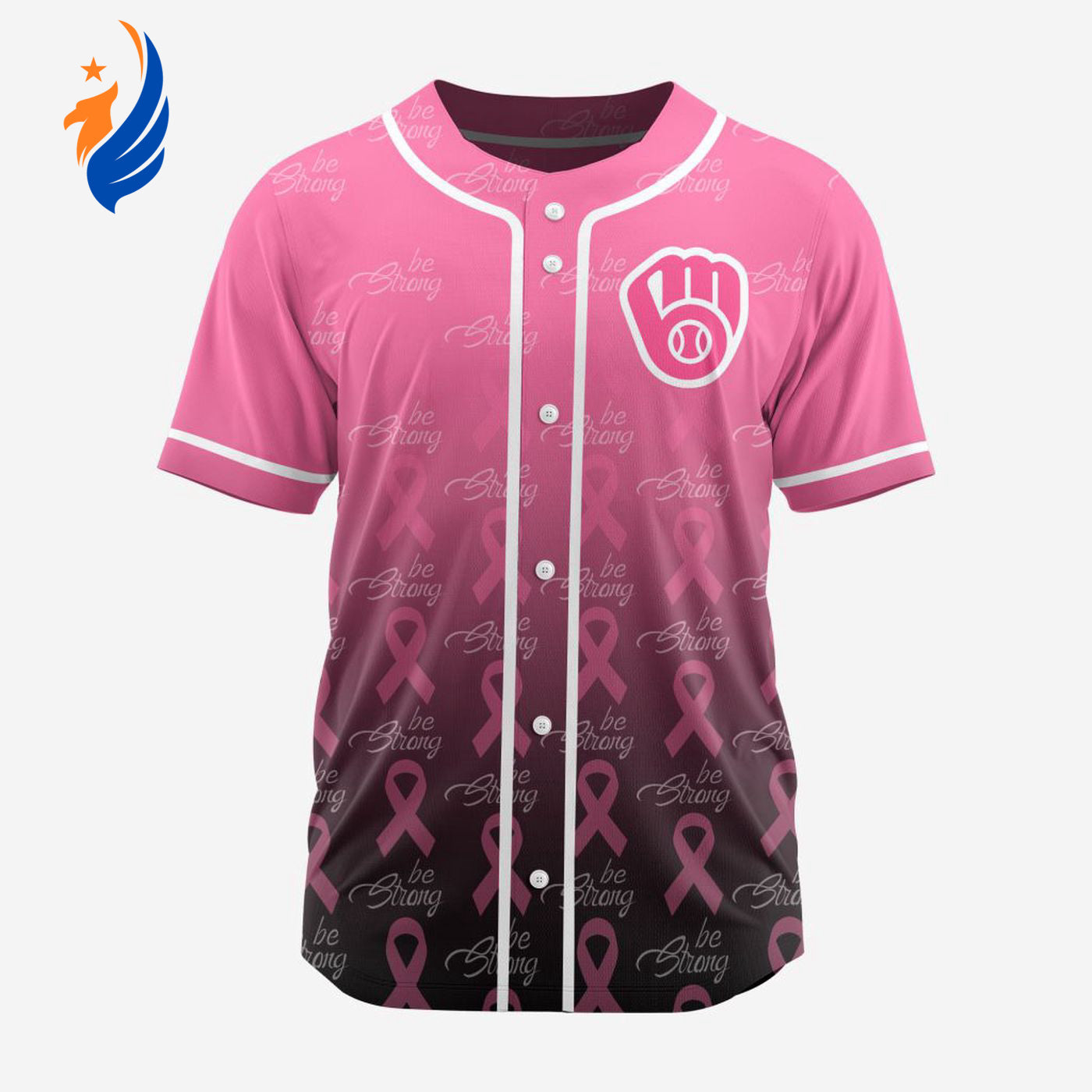 MLB Milwaukee Brewers Special Pink Design Fight Breast Cancer Baseball Jersey Gift for Men Women - Bafud baseball jersey product view 1