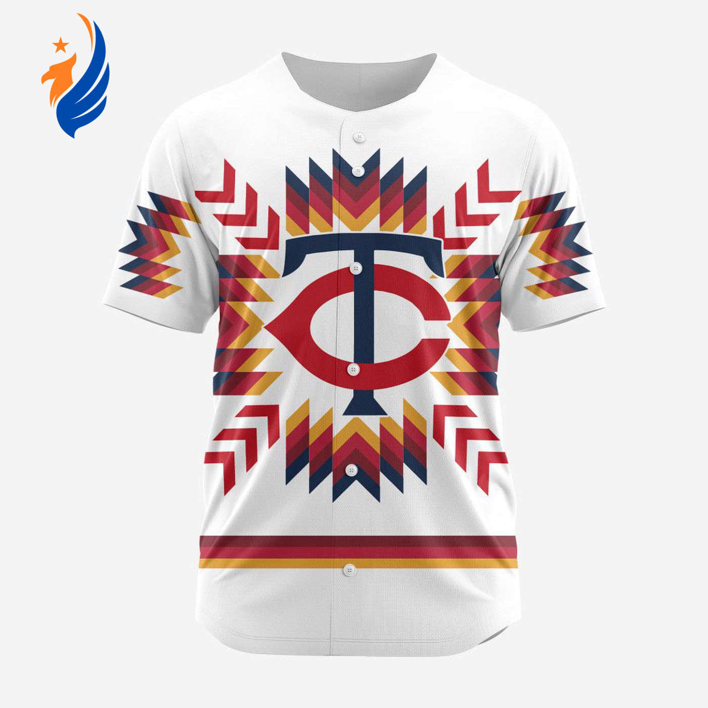 MLB Minnesota Twins Special Native Design Baseball Jersey Gift for Men Women - Bafud baseball jersey product view 1