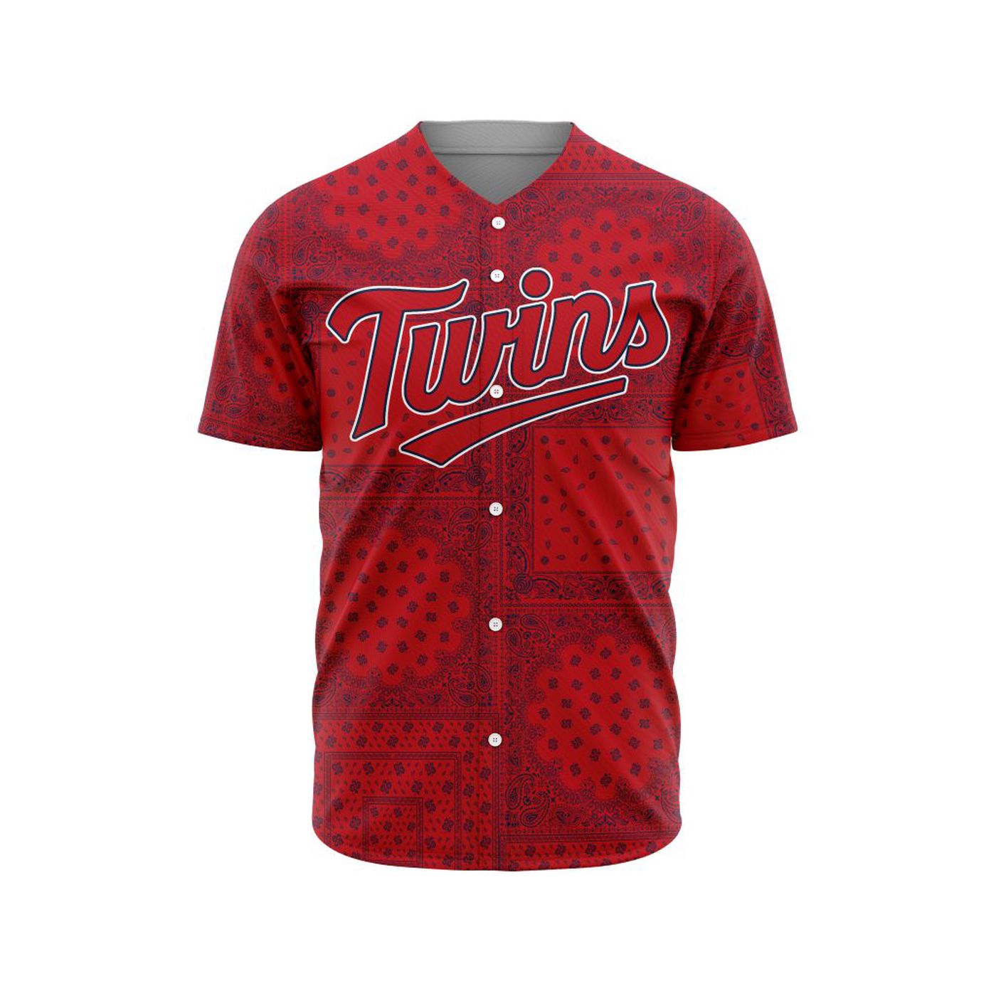 MLB Minnesota Twins Special Paisley Design Baseball Jersey Gift for Men Women - Bafud baseball jersey product view 2