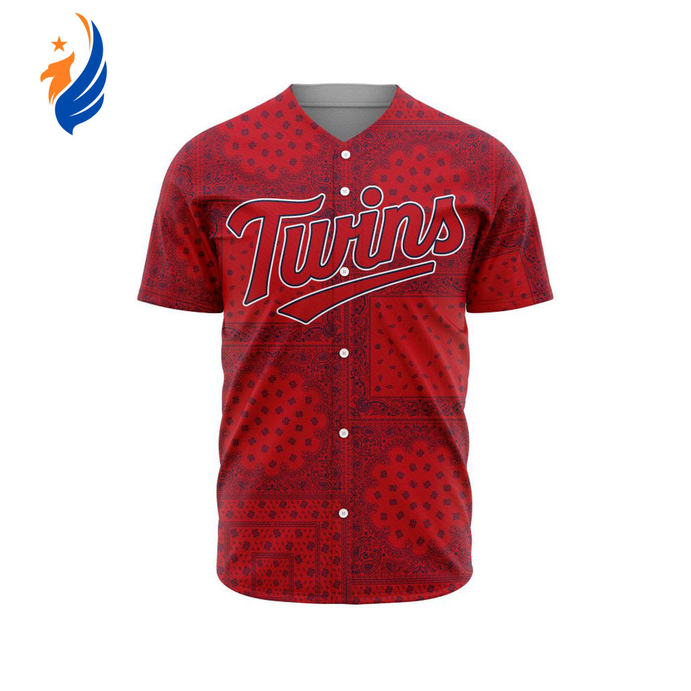 MLB Minnesota Twins Special Paisley Design Baseball Jersey Gift for Men Women - Bafud baseball jersey product view 1