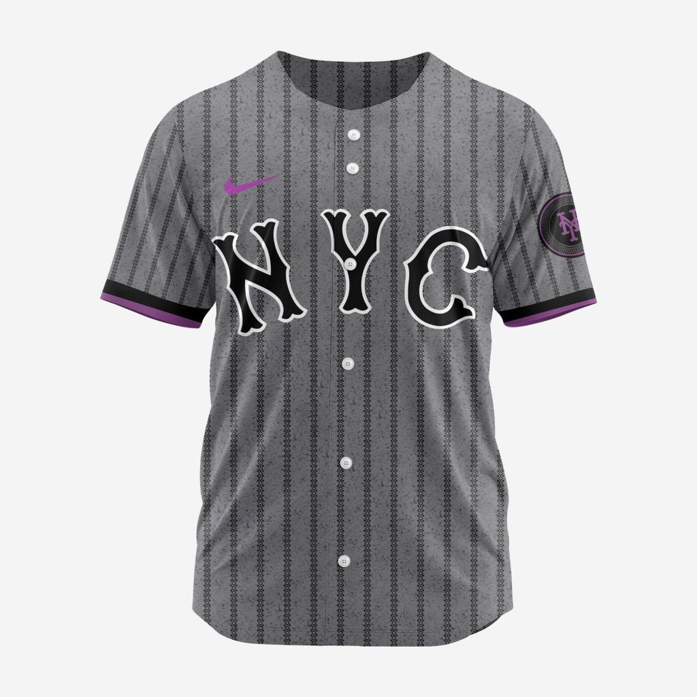 MLB New York Mets Personalized 2024 City Connect Baseball Jersey Design - Bafud baseball jersey product view 3