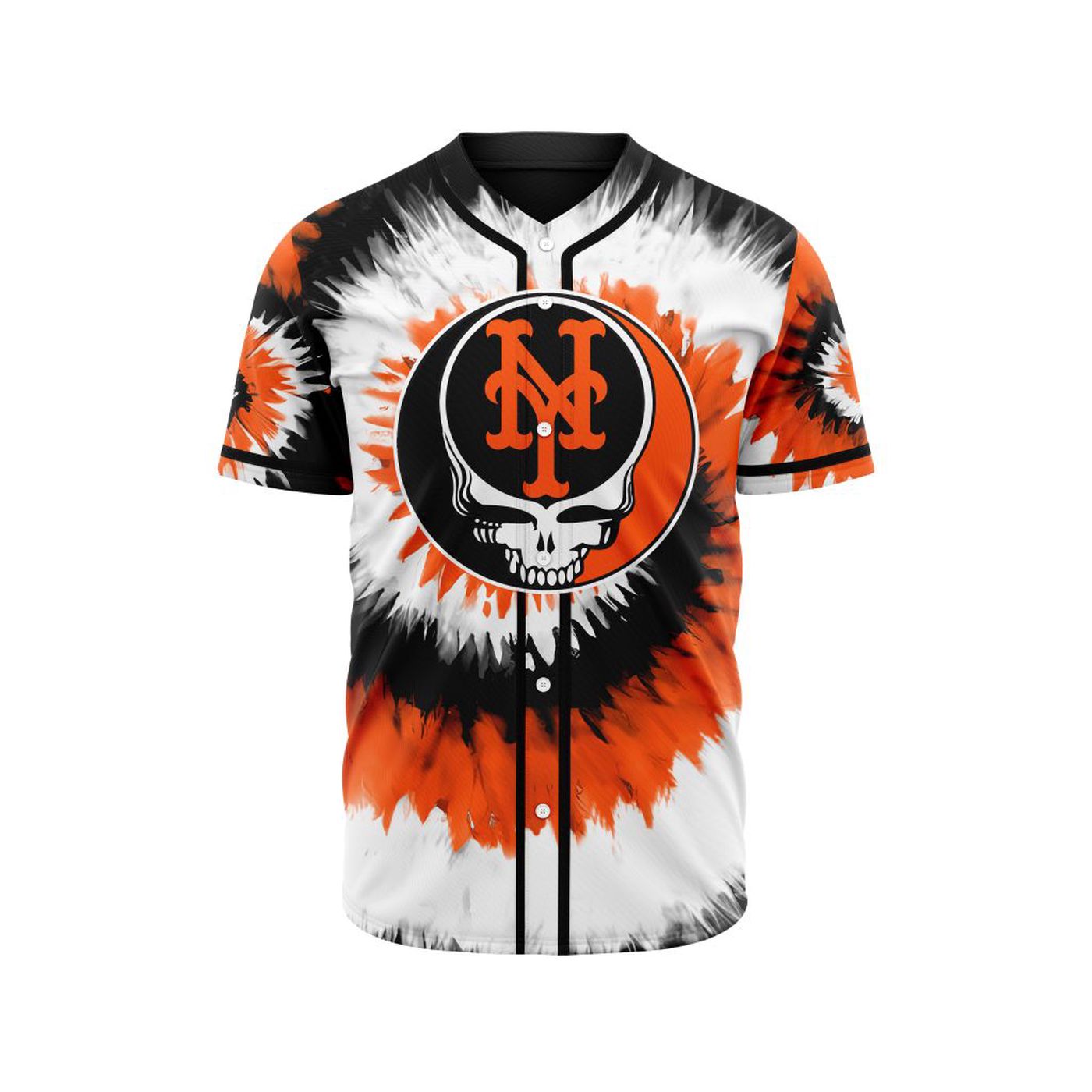 MLB New York Mets Special Grateful Dead Design Baseball Jersey Gift for Men Women - Bafud baseball jersey product view 3