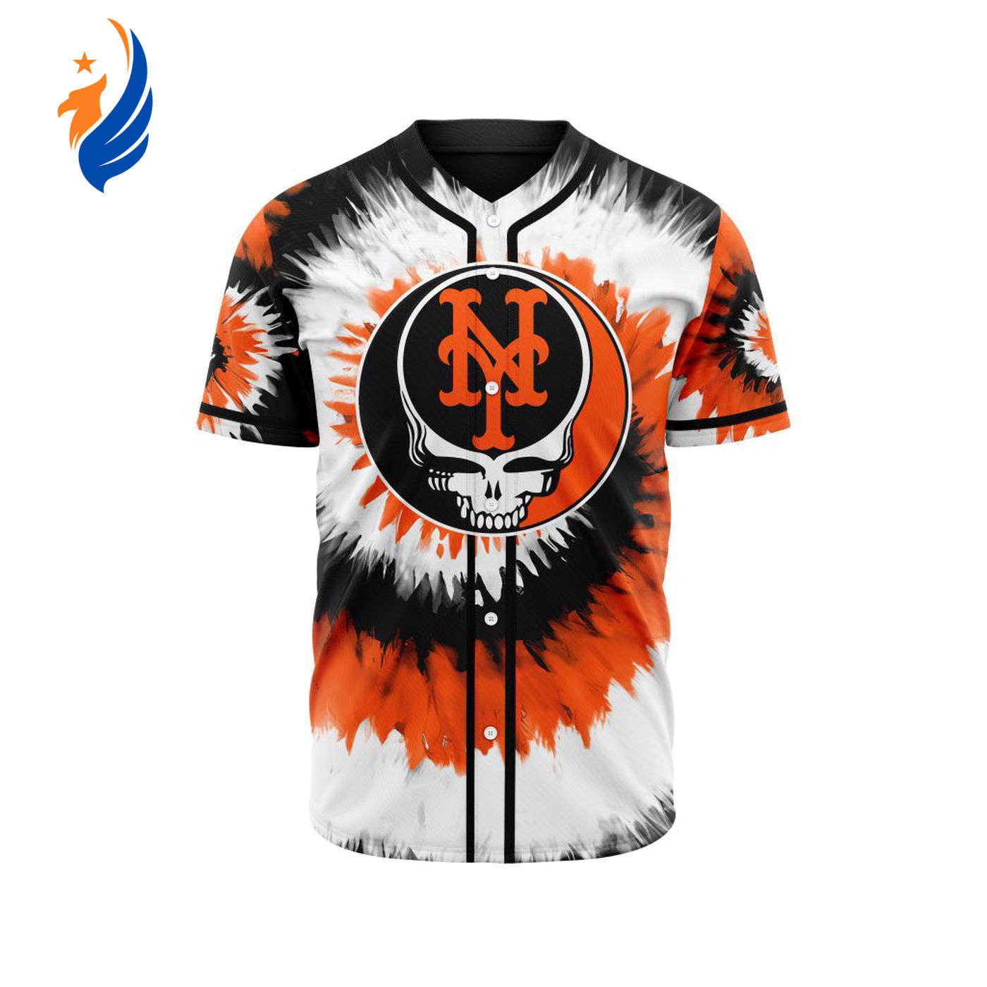 MLB New York Mets Special Grateful Dead Design Baseball Jersey Gift for Men Women - Bafud baseball jersey product view 1