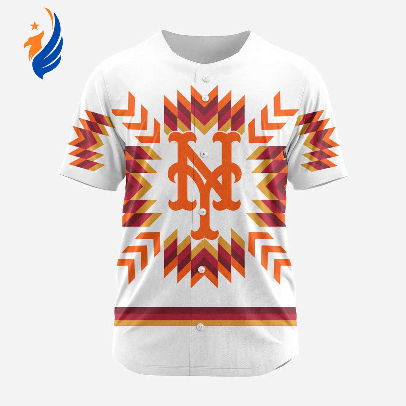MLB New York Mets Special Native Design Baseball Jersey Gift for Men Women - Bafud baseball jersey product view 1