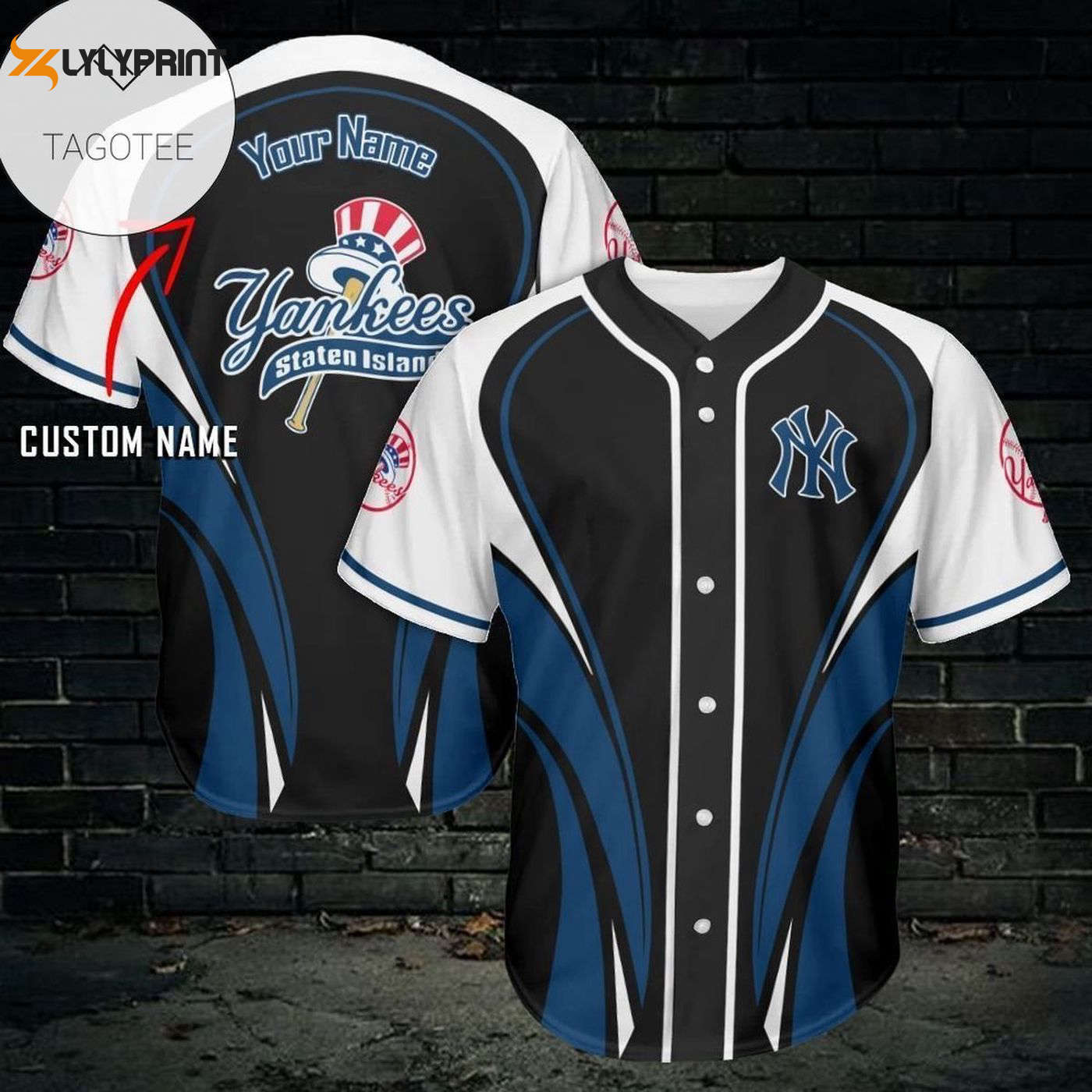 Custom MLB New York Yankees Jersey V8 Unisex Shirt – Personalize Your Team Spirit! - lylyprint.com baseball jersey product view 1