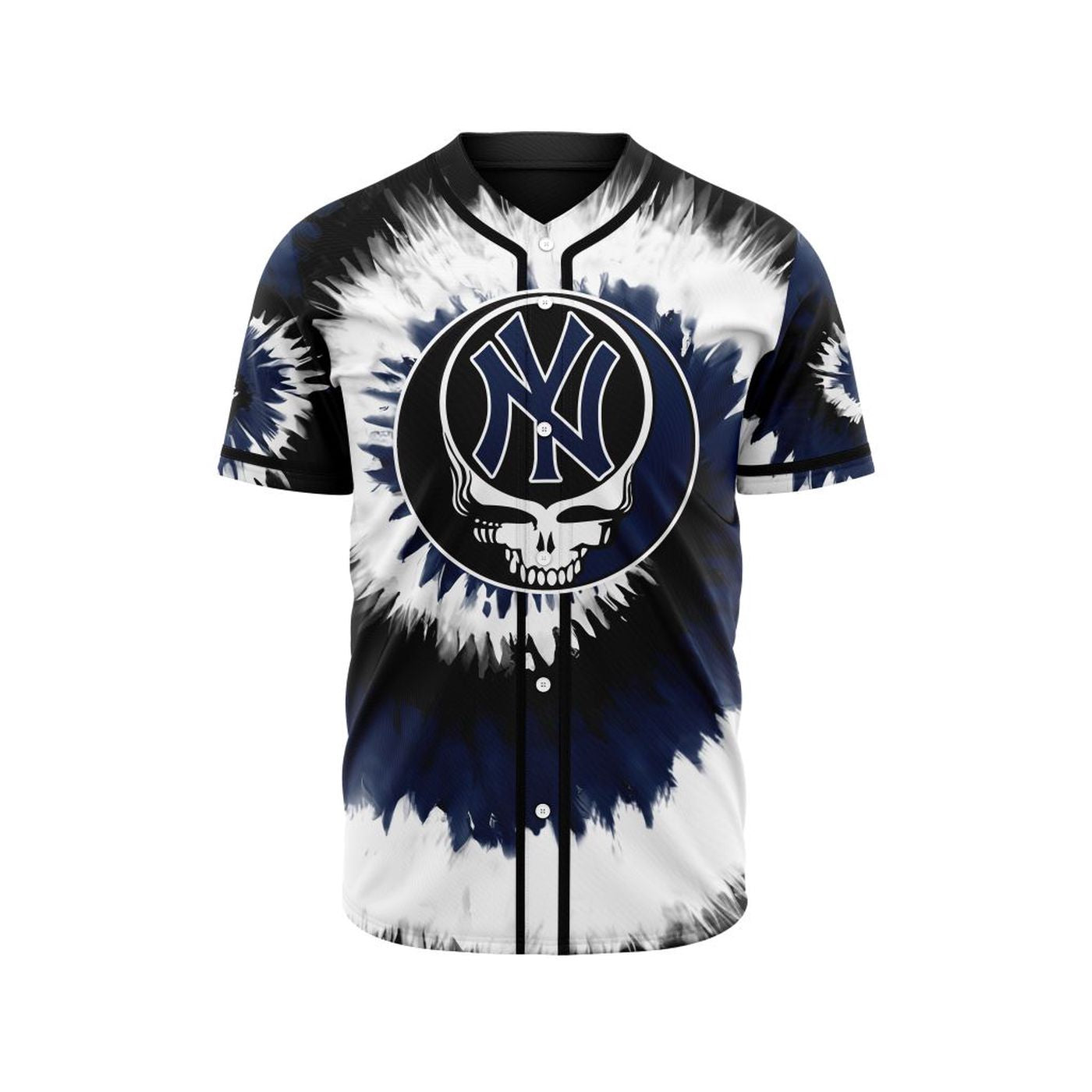 MLB New York Yankees Special Grateful Dead Design Baseball Jersey Gift for Men Women - Bafud baseball jersey product view 2