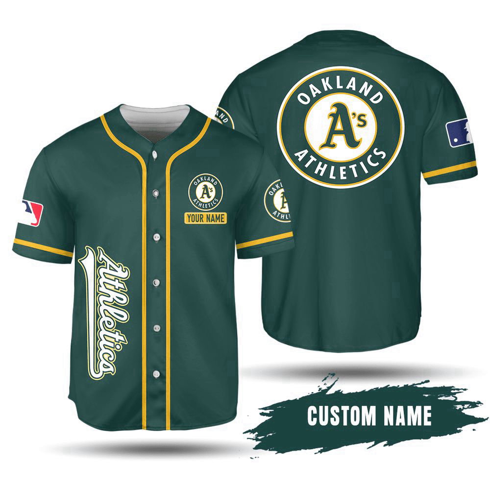 MLB Oakland Athletics Custom Name Baseball Jersey V2 Unisex Shirt, Gift For Men And Women - Aopprinter baseball jersey product view 3
