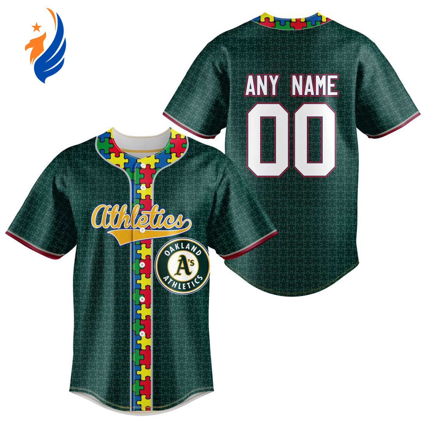 MLB Oakland Athletics Mix Grateful Dead | Specialized Baseball Jersey Fearless Aganst Autism Gift for Men Women - Bafud baseball jersey product view 1
