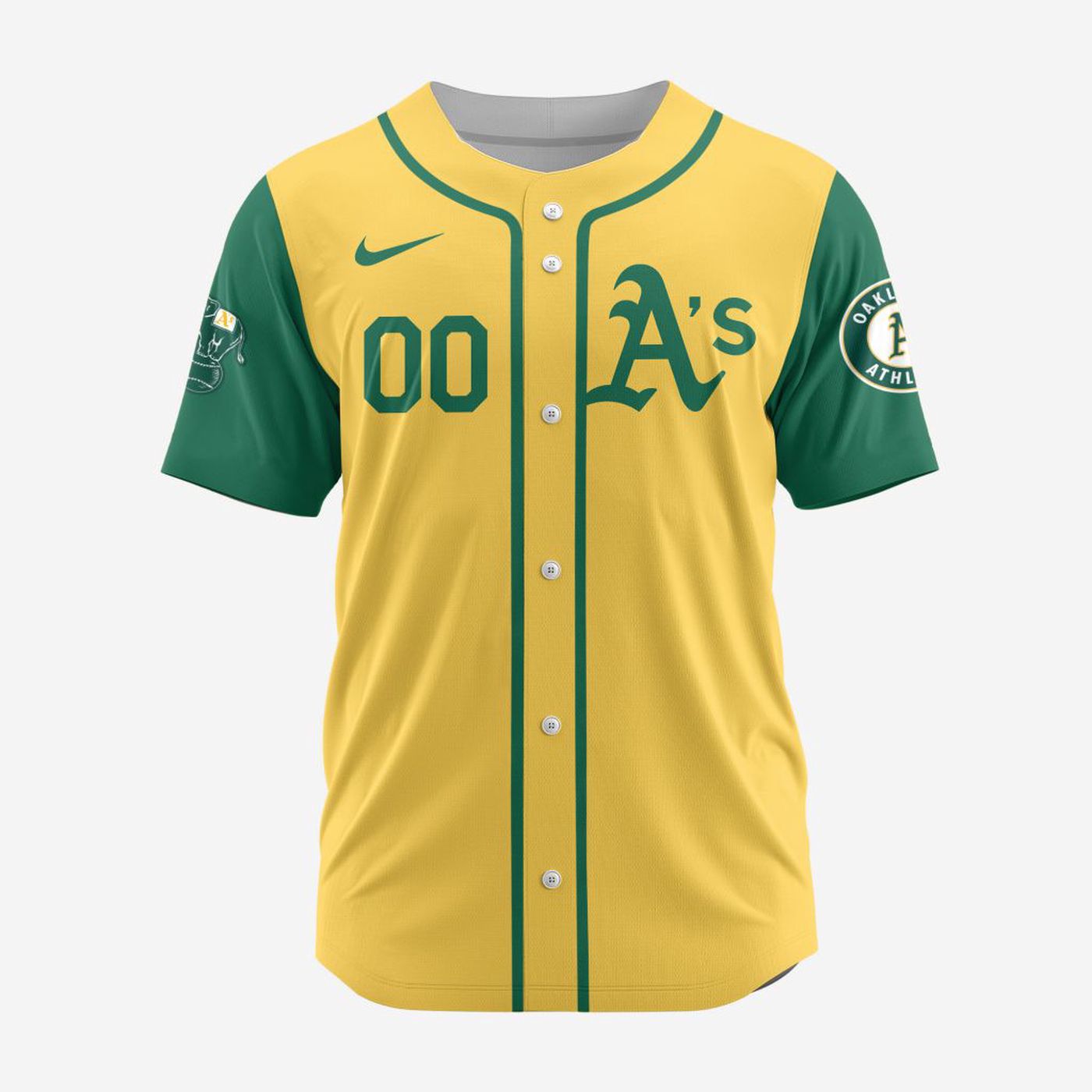 MLB Oakland Athletics Personalized Alternate Design Concept Baseball Jersey 2403 - Bafud baseball jersey product view 2