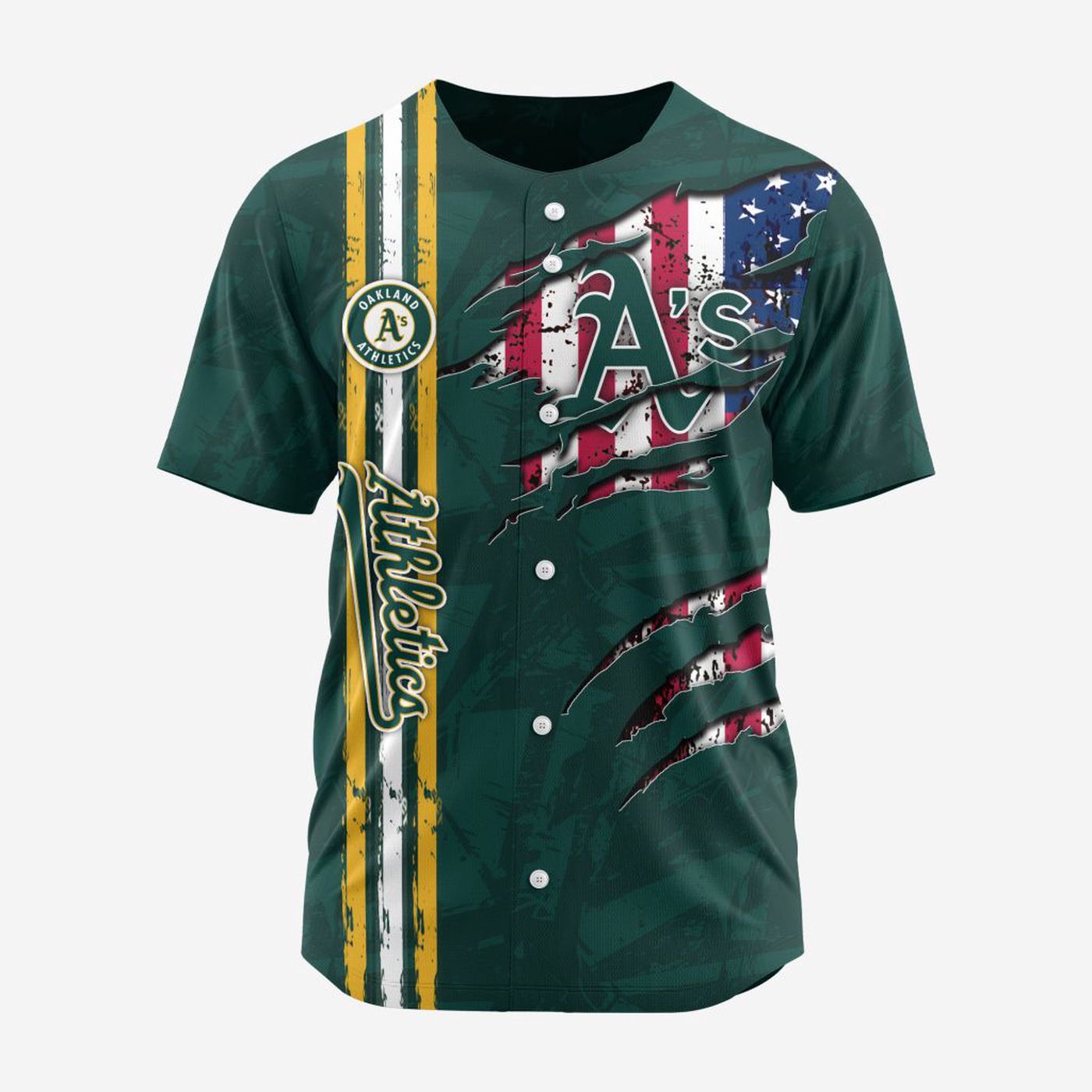 MLB Oakland Athletics Special Design Baseball Jersey Gift for Men Women - Bafud baseball jersey product view 2