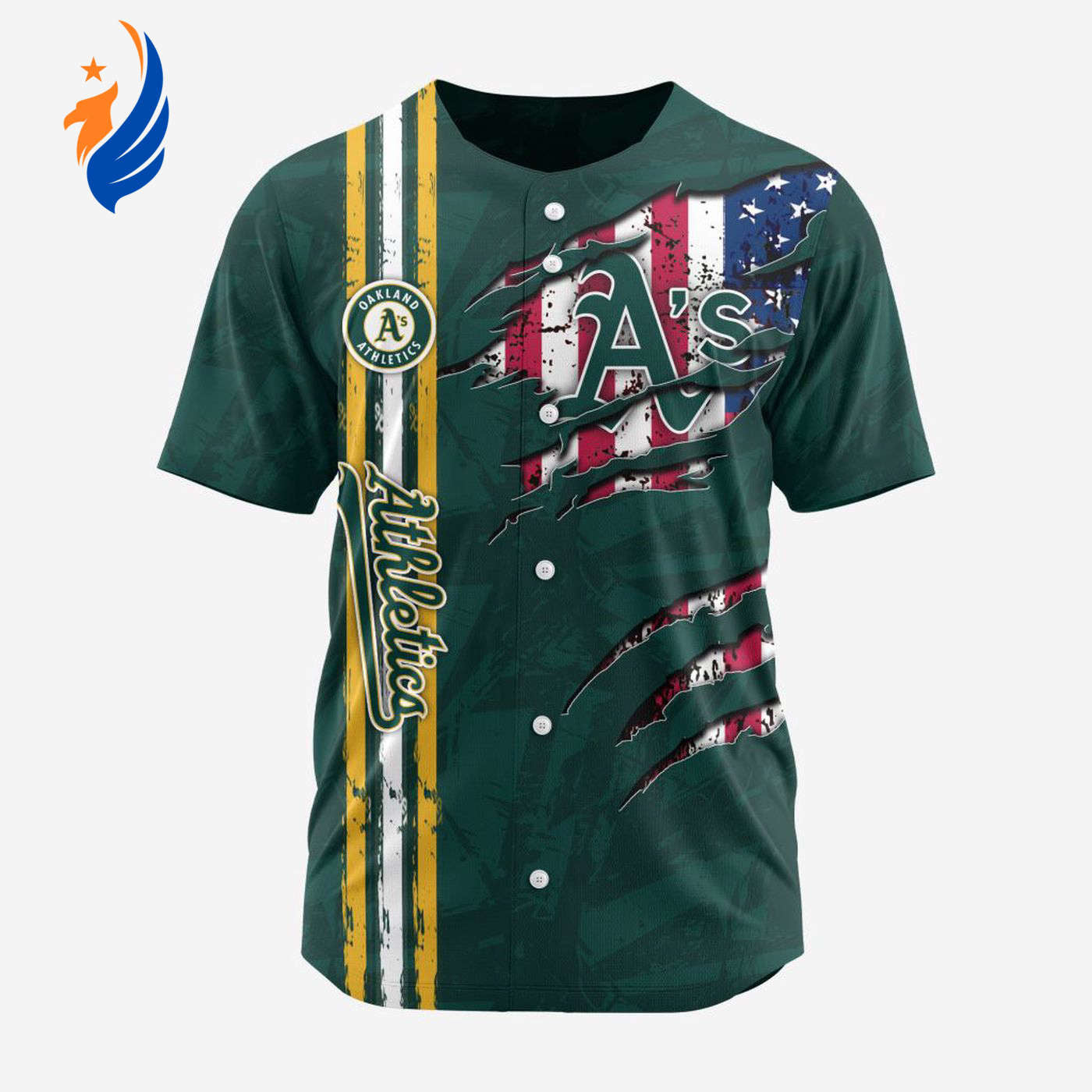 MLB Oakland Athletics Special Design Baseball Jersey Gift for Men Women - Bafud baseball jersey product view 1